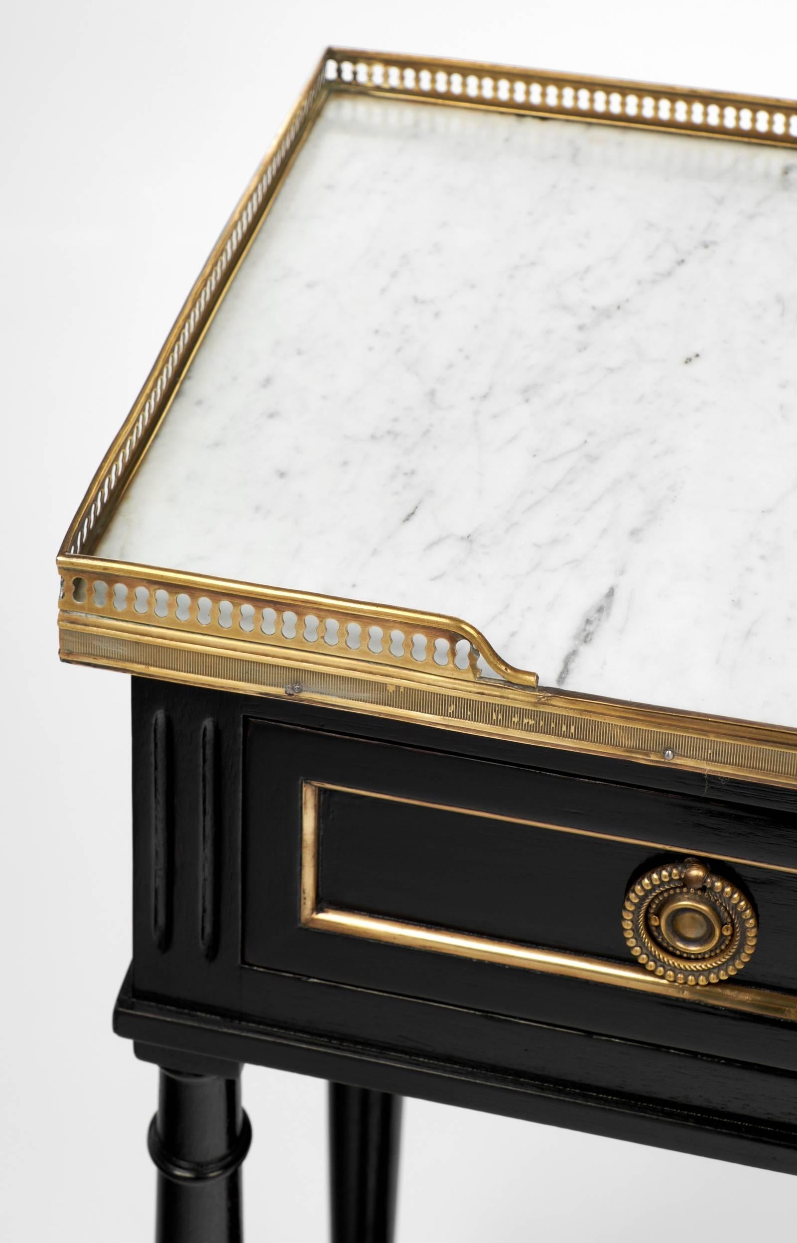 Bronze French Louis XVI Marble-Top Console Table
