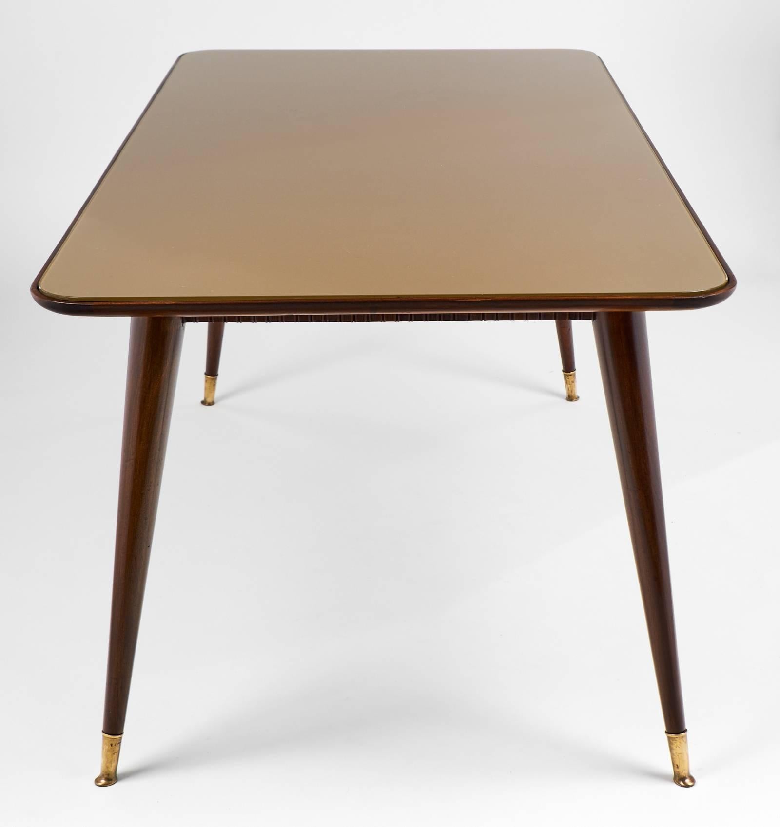 Glass Mid-Century Modern Italian Dining Room Table
