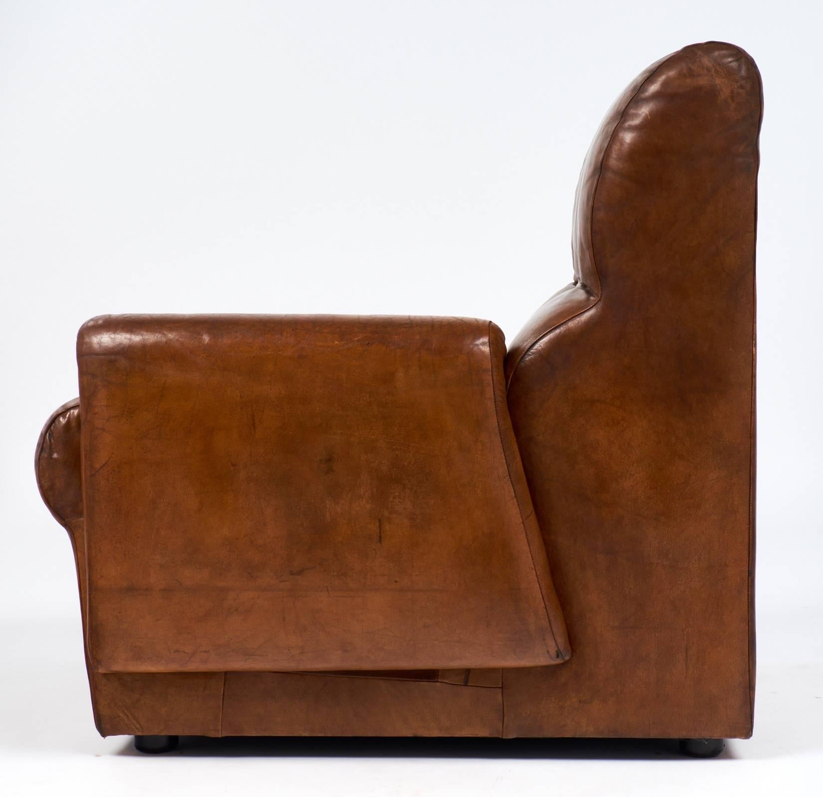 Vintage Mid-Century Cognac Leather Armchairs 1