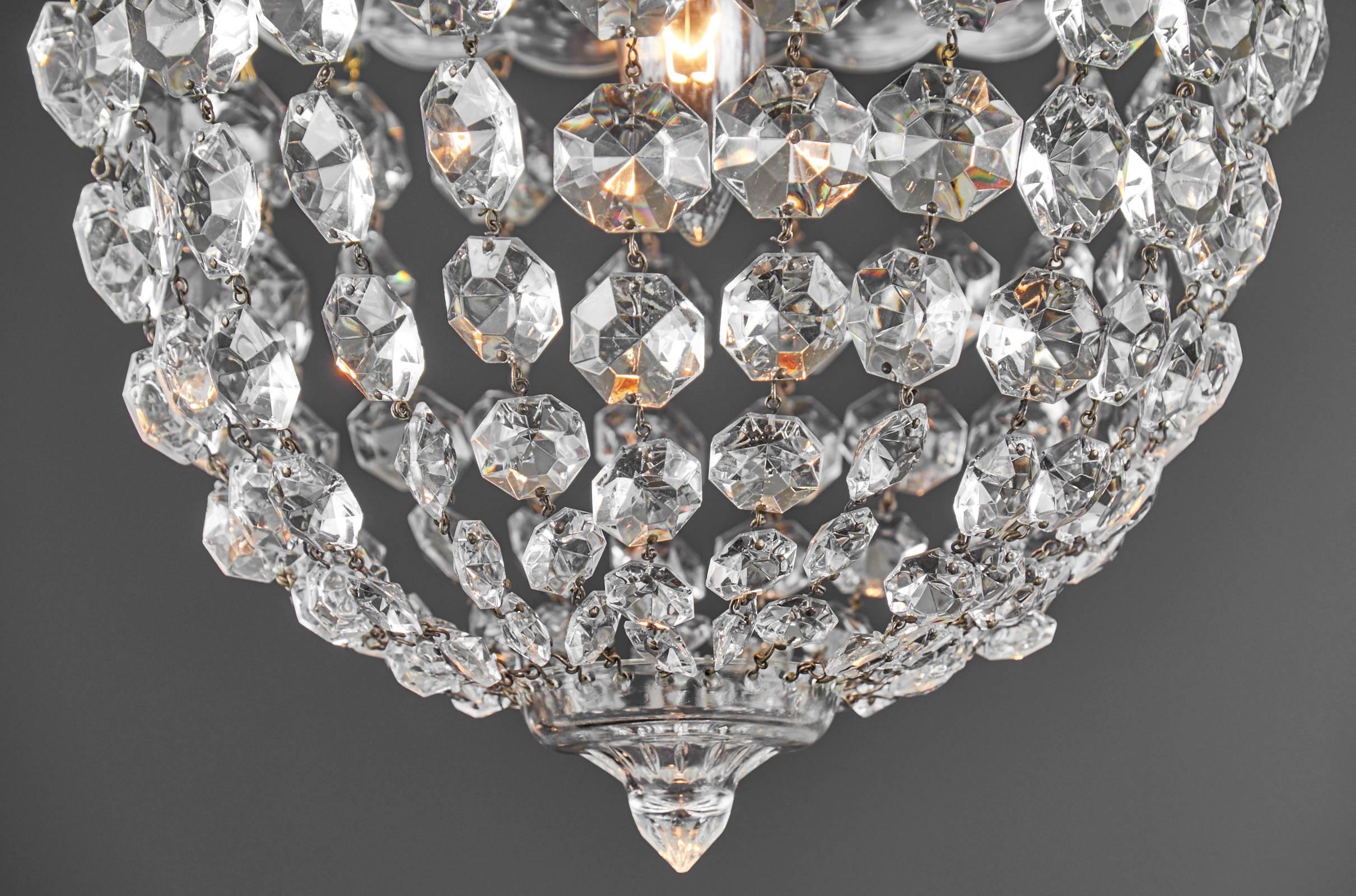 Early 20th Century Vintage Baccarat Crystal Chandelier, circa 1920