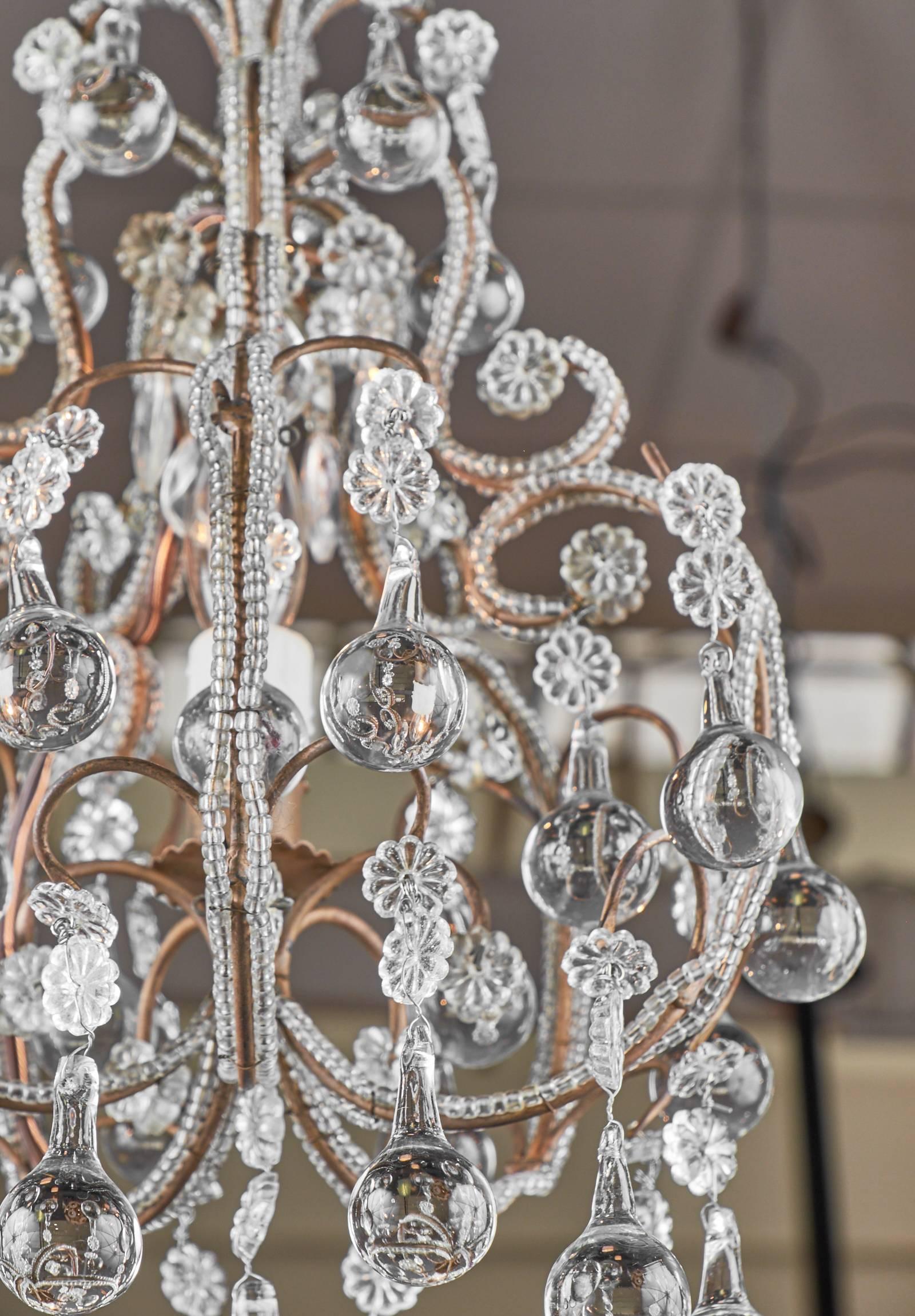 Early 20th Century Antique Italian Crystal Chandelier