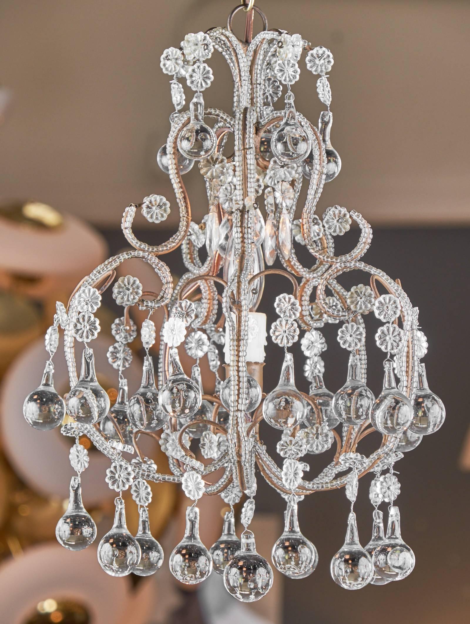 Art Nouveau Antique Italian Crystal Chandelier