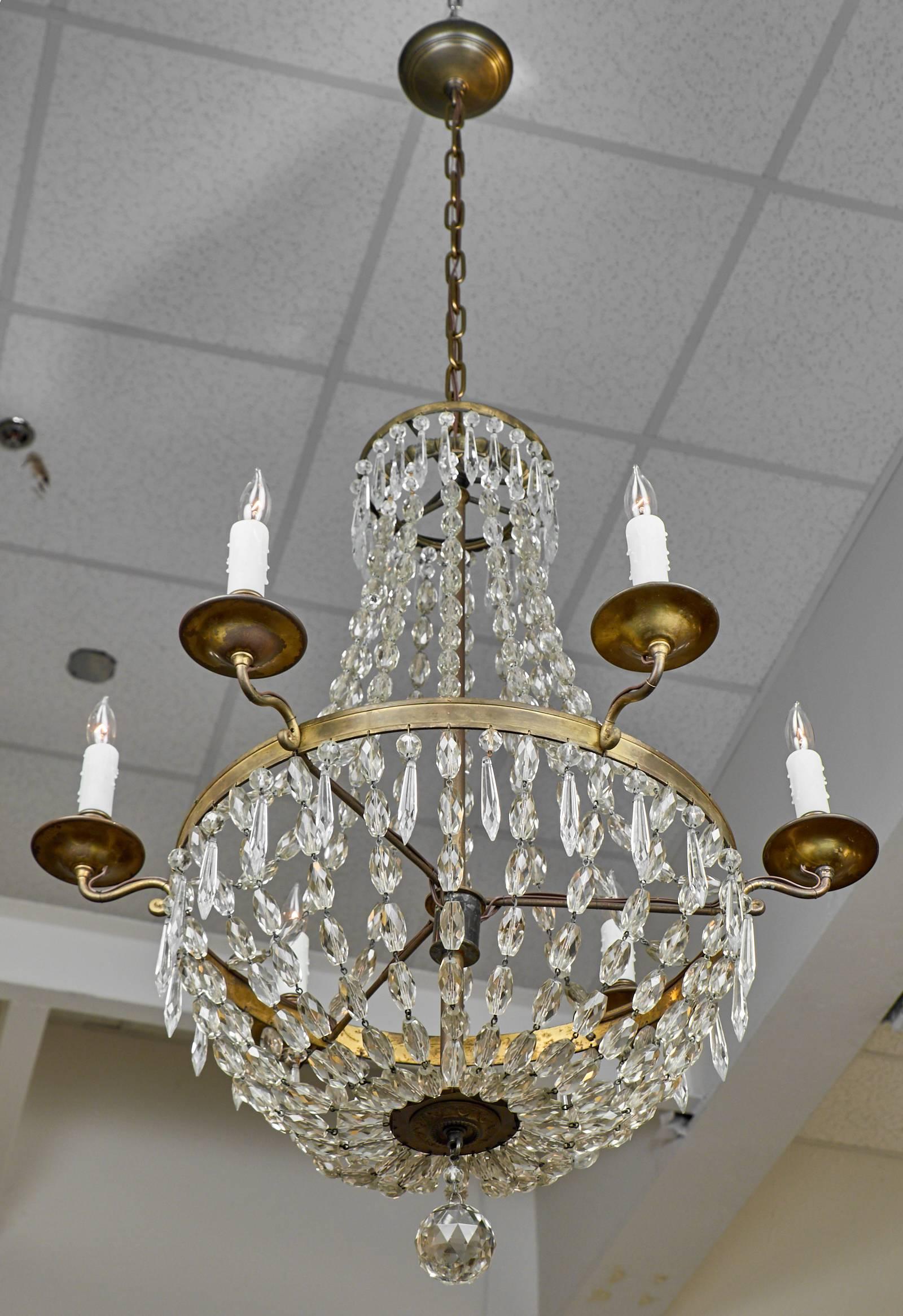 Empire French 19th Century Crystal Chandelier