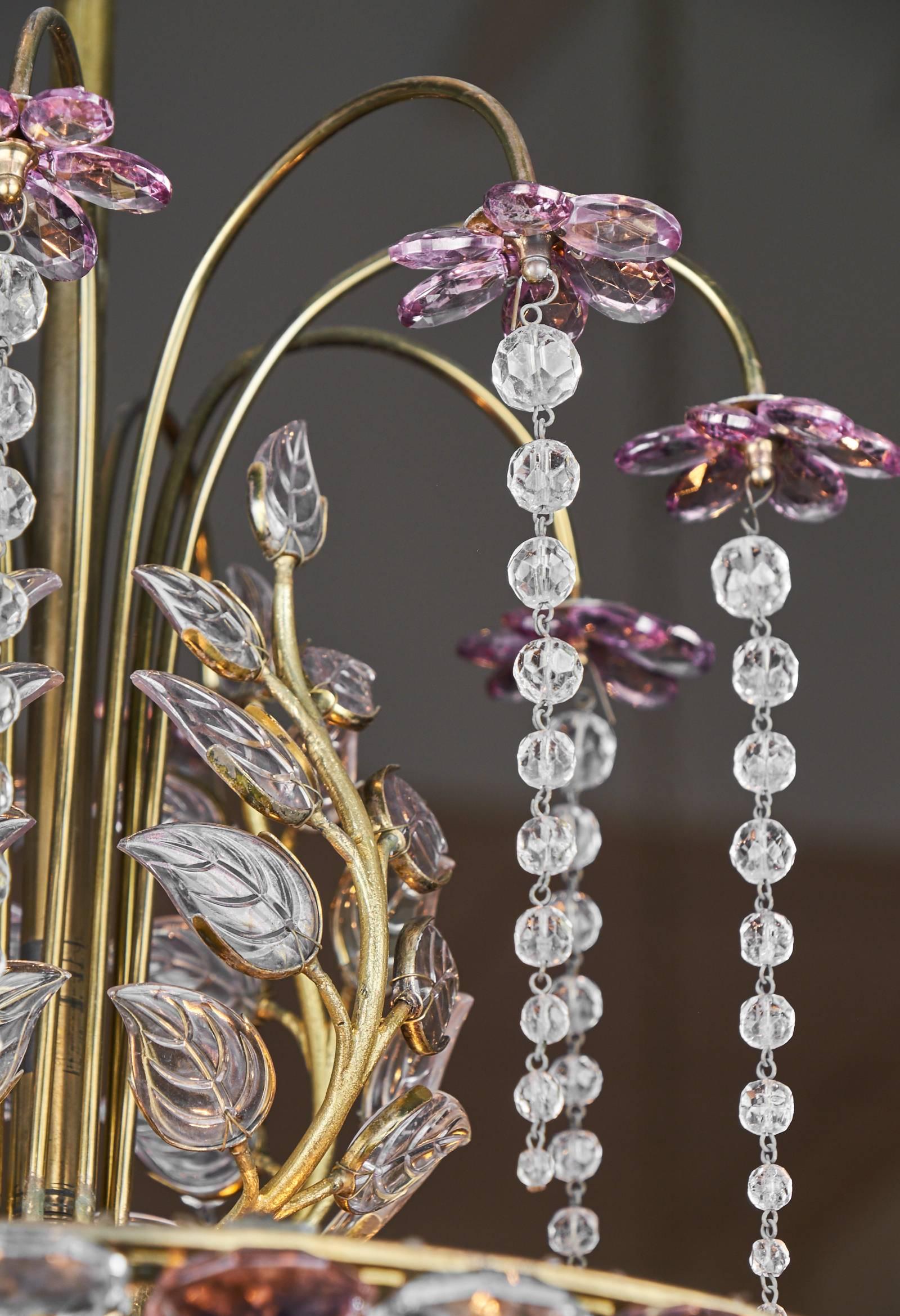 French Crystal Chandelier Attributed to Maison Baguès 1