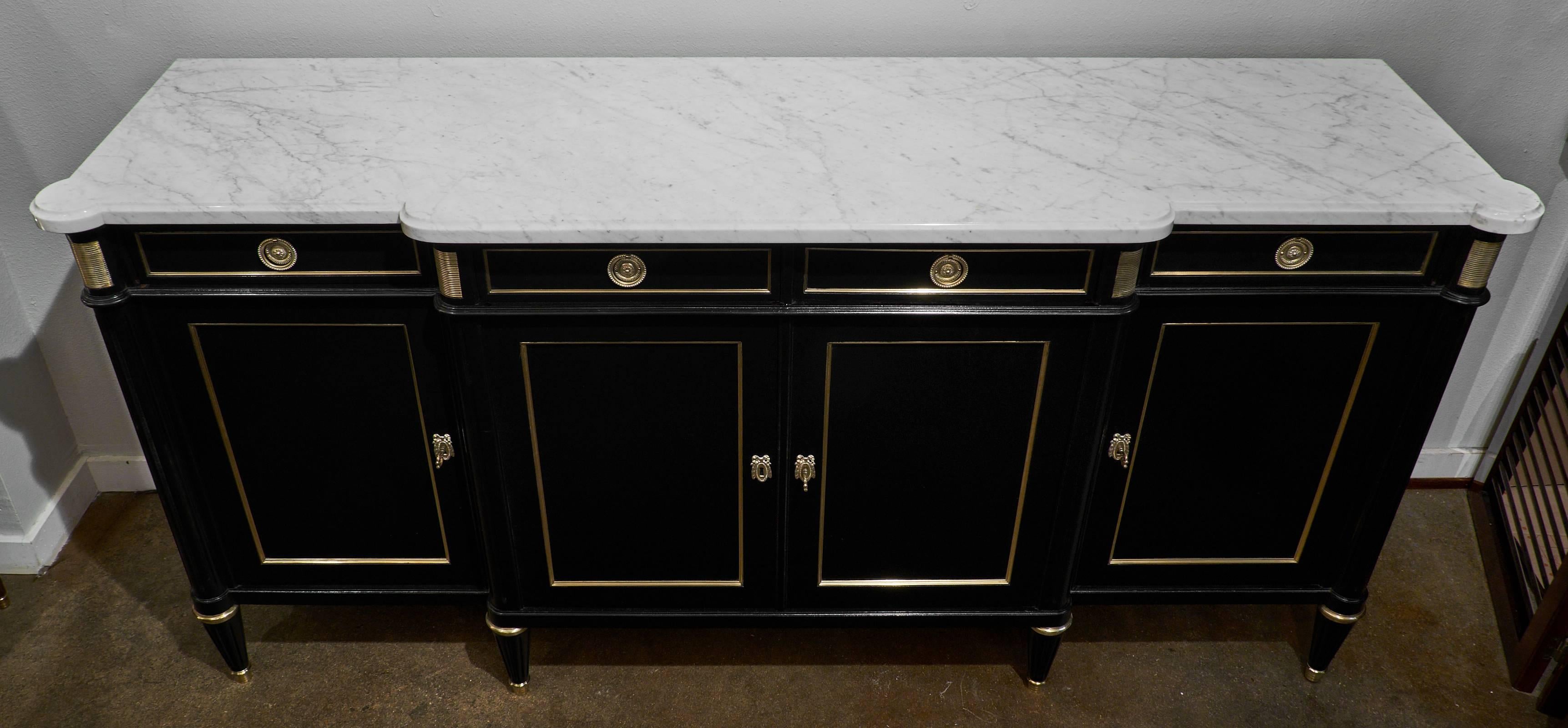 French Louis XVI Buffet with Marble Top in the manner of Maison Jansen 1