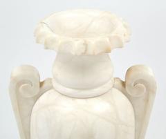 French Antique Art Deco Urn Lamp of Carved Alabaster