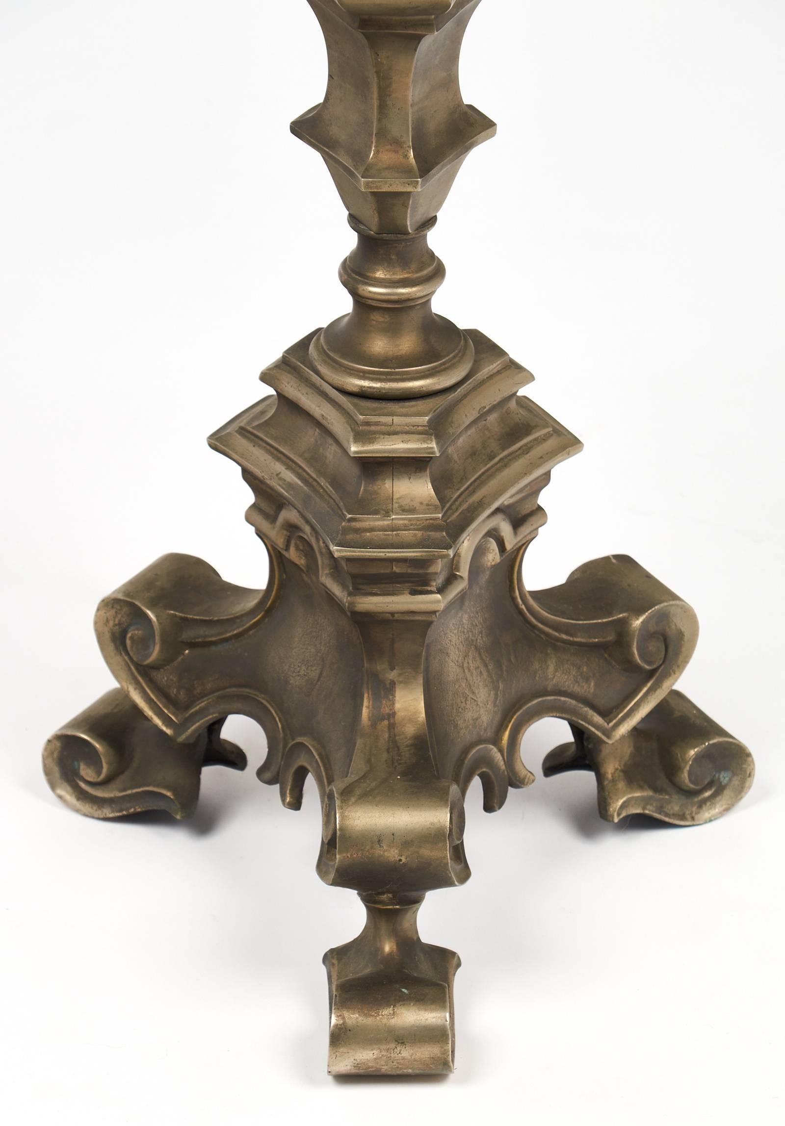 Spanish Brass Floor Lamp, circa 1950 For Sale 2