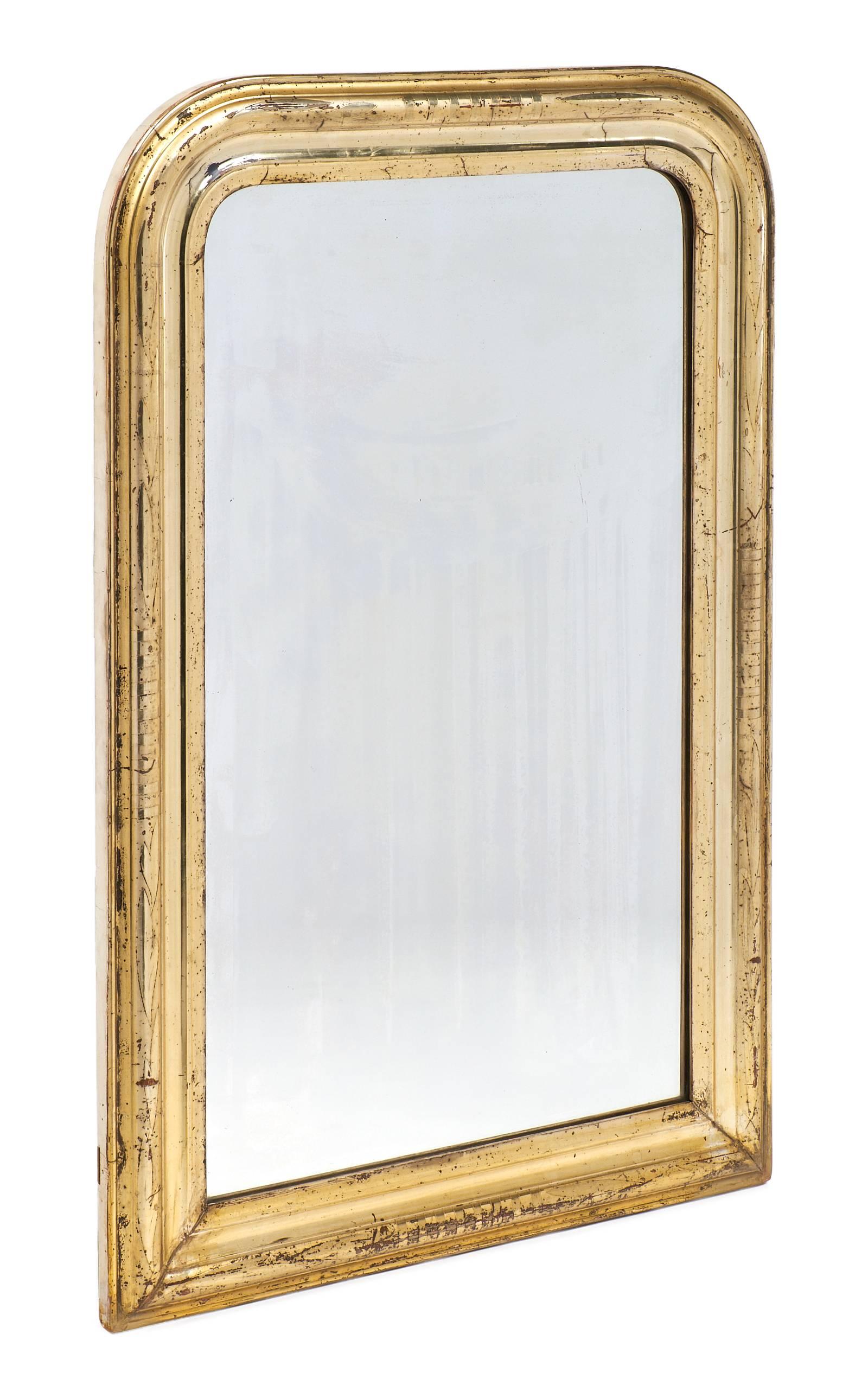 French Louis Philippe Period Gold Leaf Mirror, circa 1845