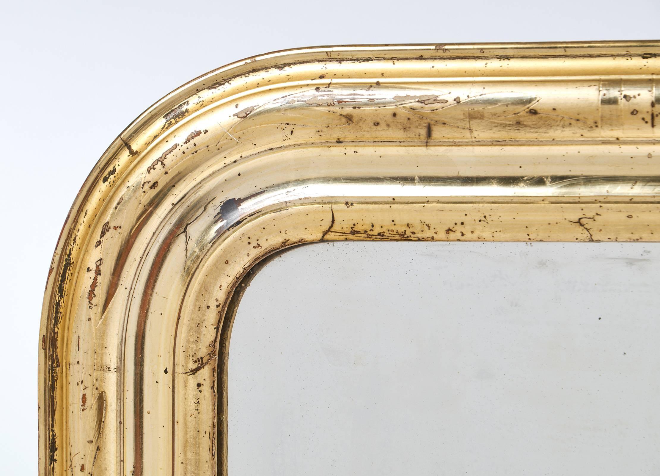 Louis Philippe Period Gold Leaf Mirror, circa 1845 In Excellent Condition In Austin, TX