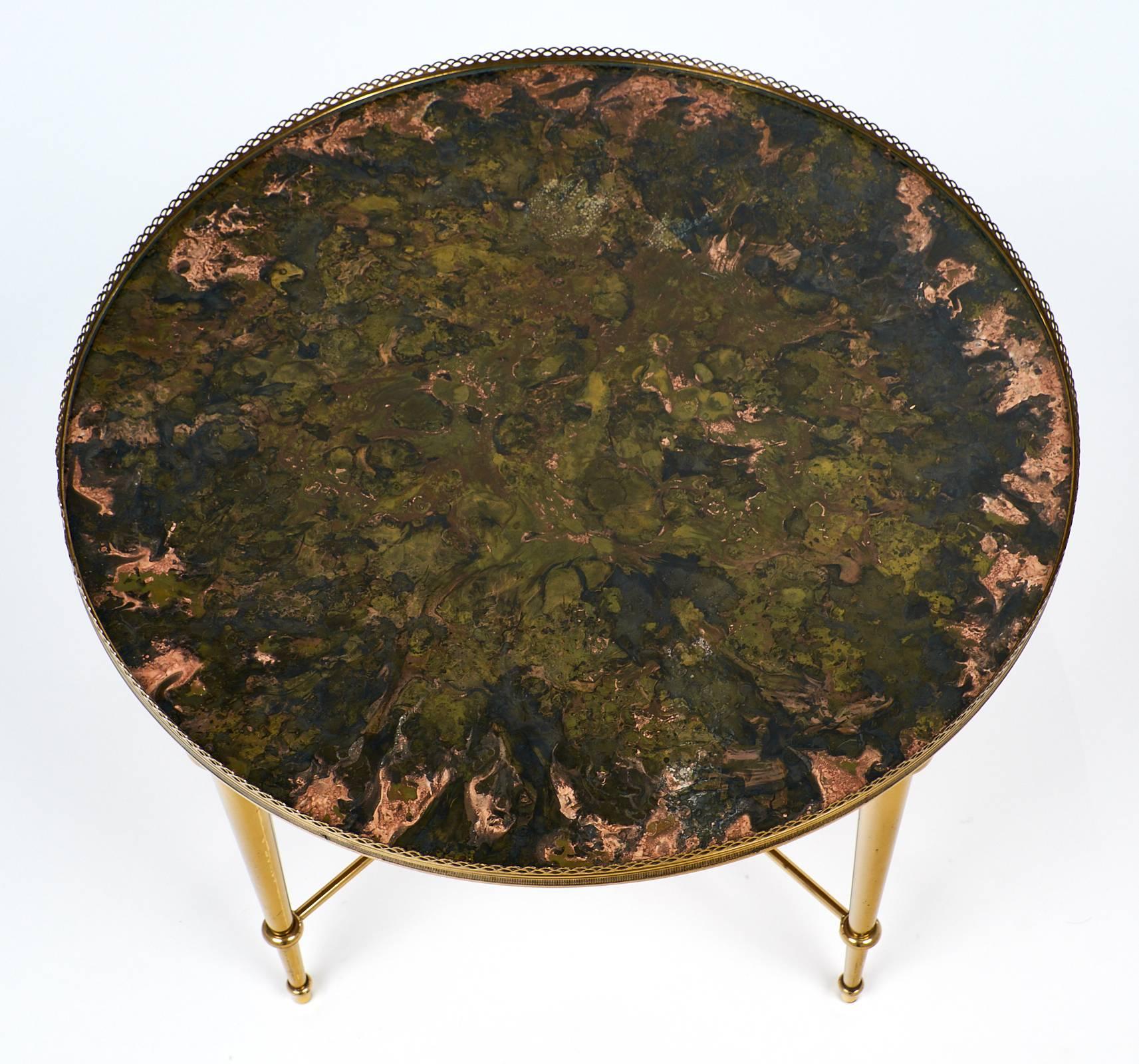 Mid-20th Century French Vintage Maison Ramsay Brass Side Table