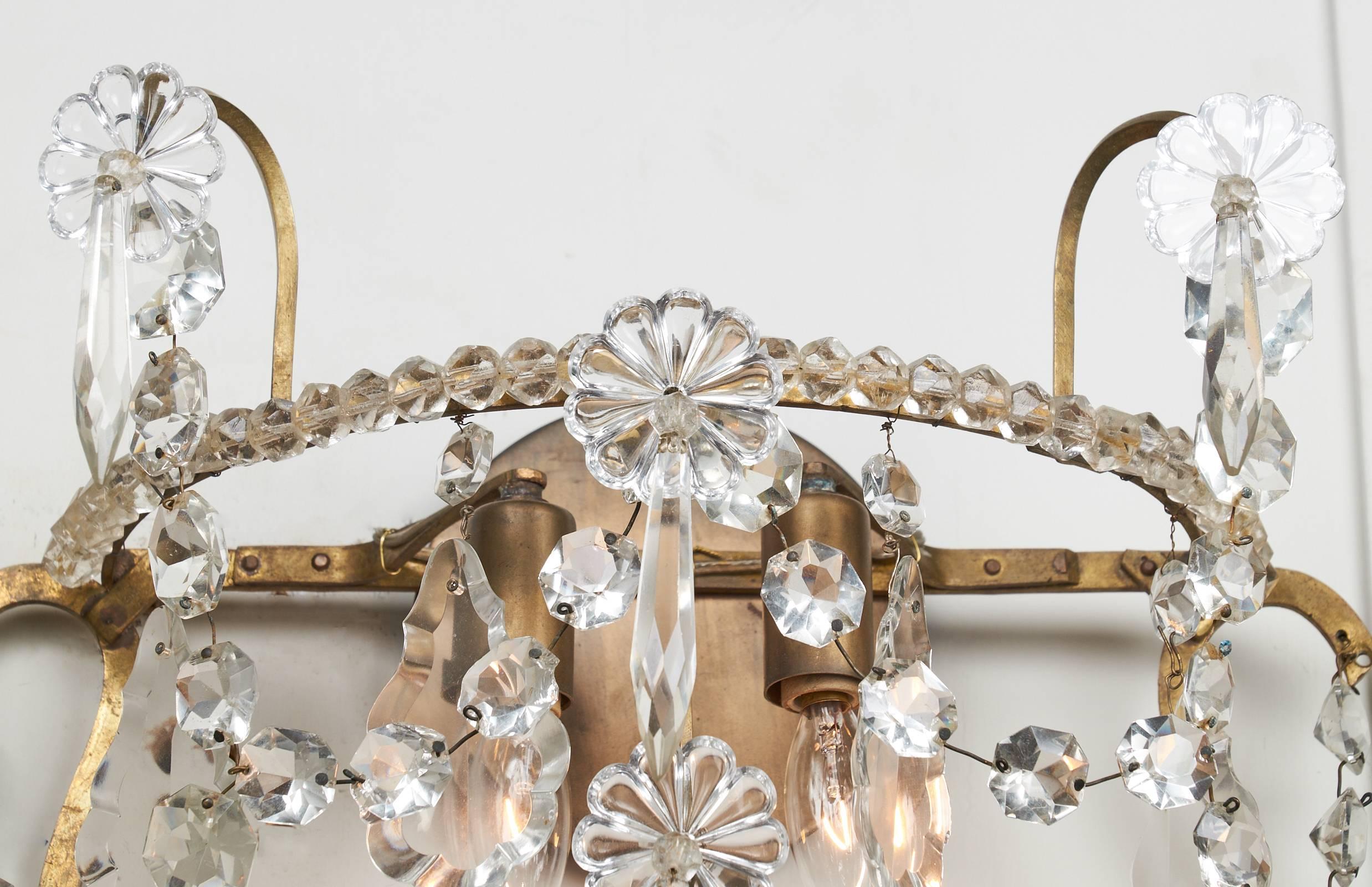 Gilt Vintage French Sconces in the Style of Maison Baguès