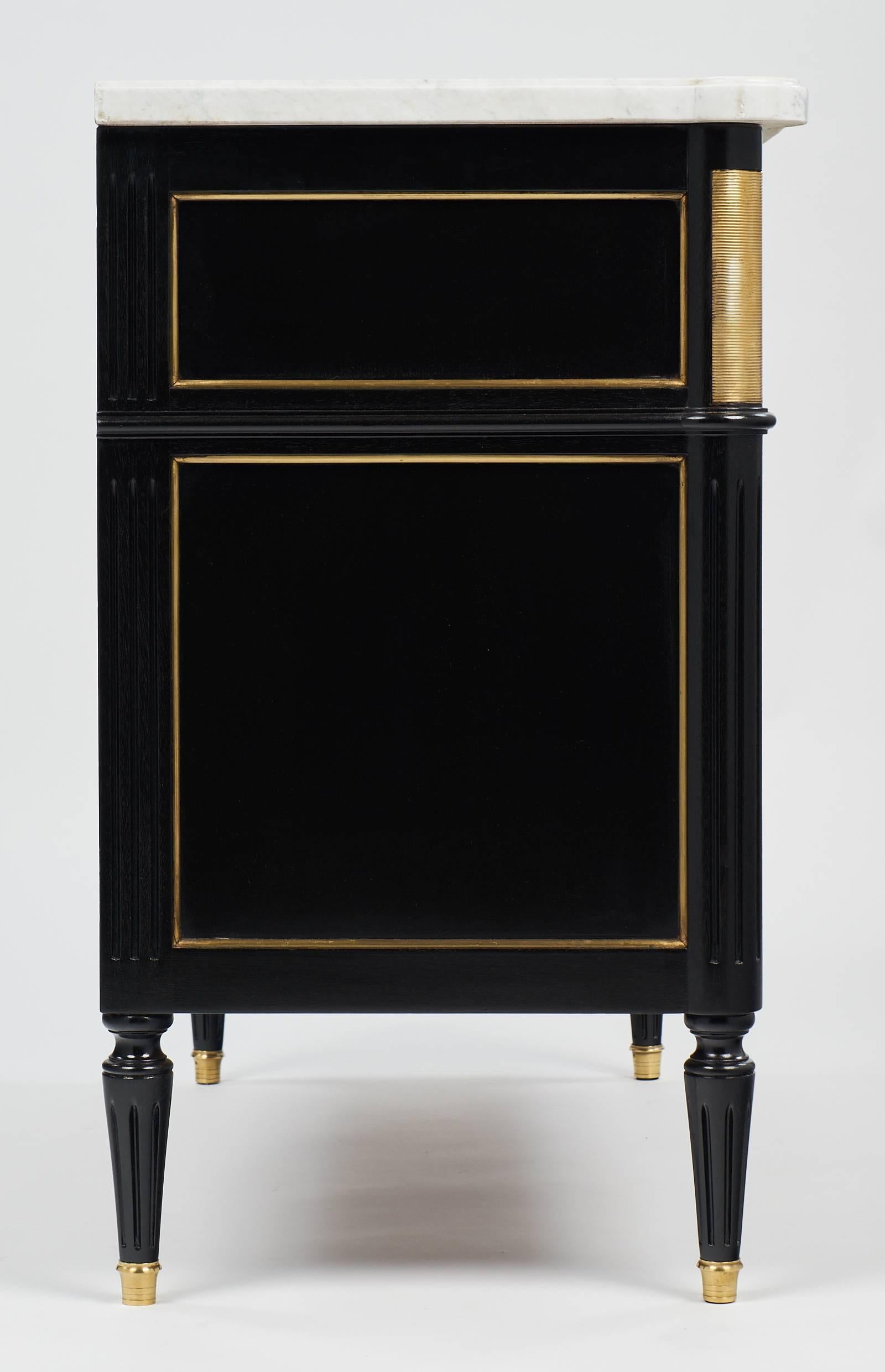 Antique French Louis XVI Style Ebonized Chest of Drawers 4