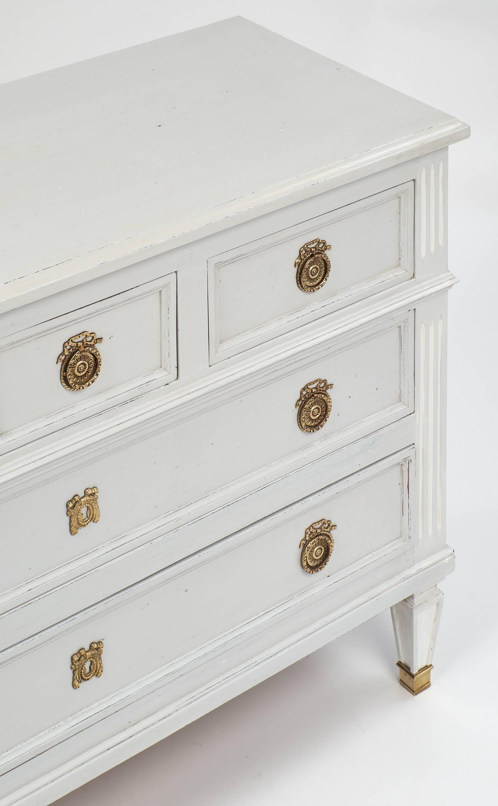 French Directoire Style Antique Painted Chest of Drawers 1