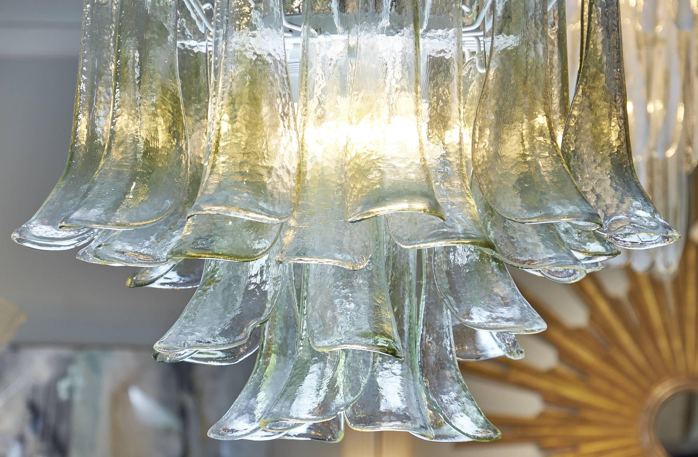 Feathered Murano Glass Translucent Chandelier 2