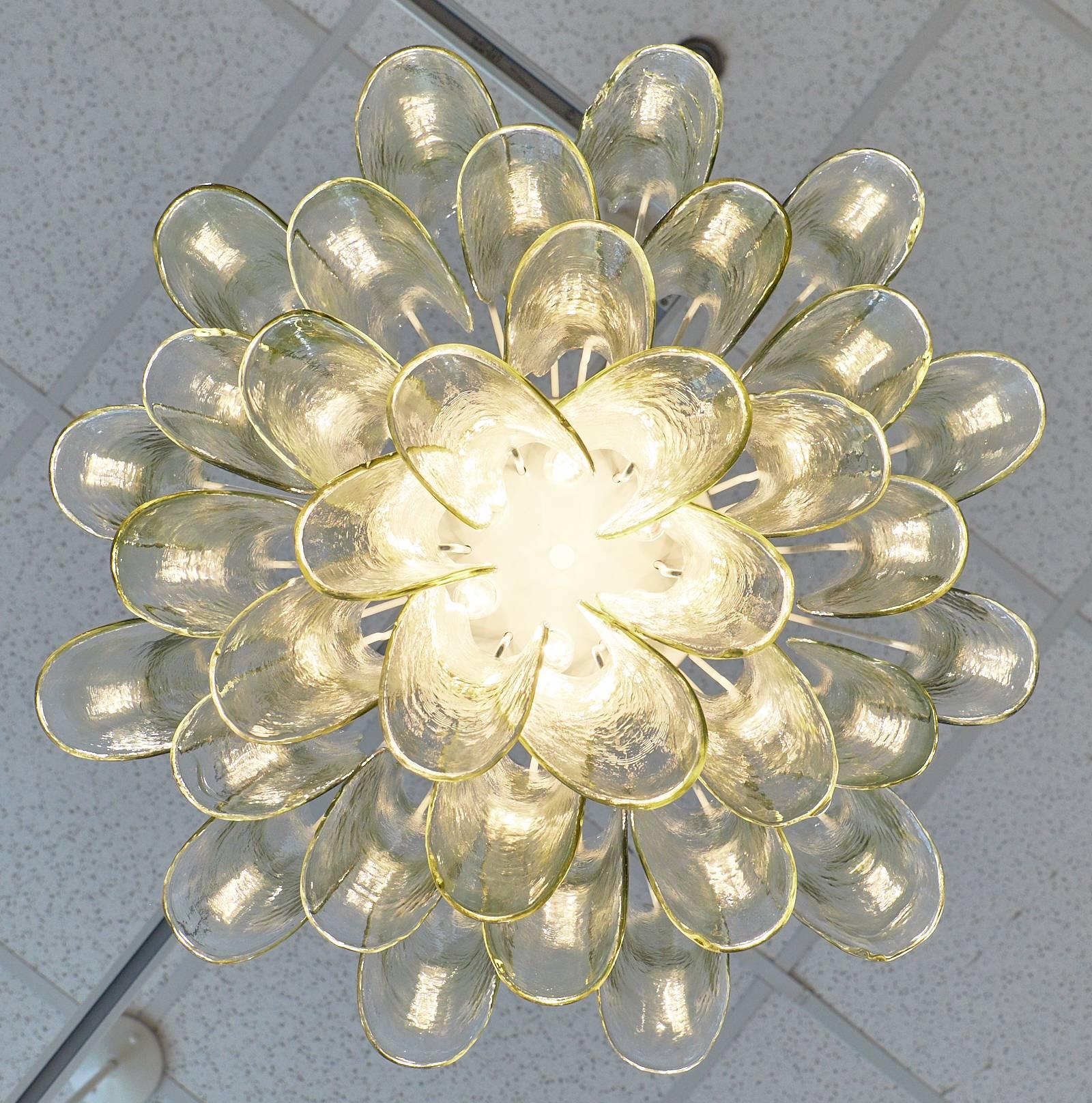 Feathered Murano Glass Translucent Chandelier 4