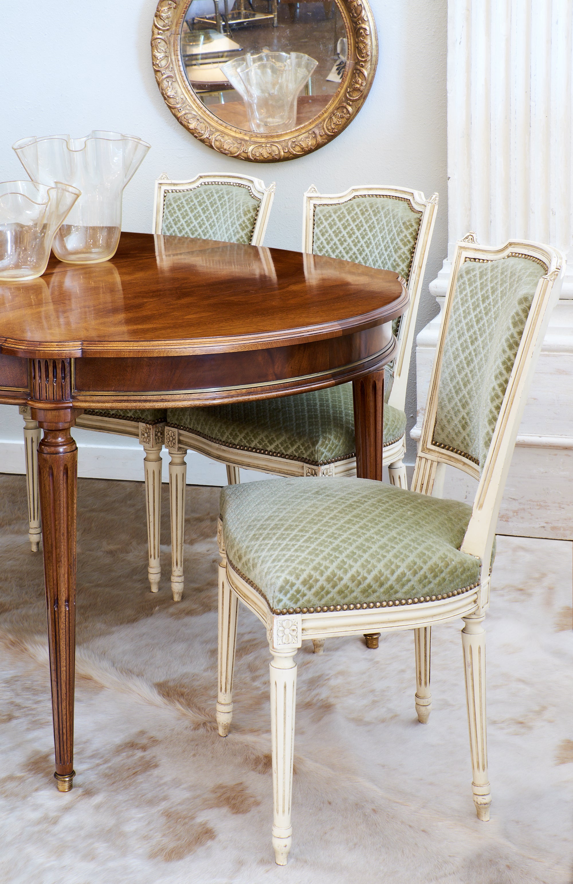 Set Of Antique French Louis Xvi Style Sage Green Dining Chairs Set Of Antique French Louis Xvi Style Sage Green Dining Chairs