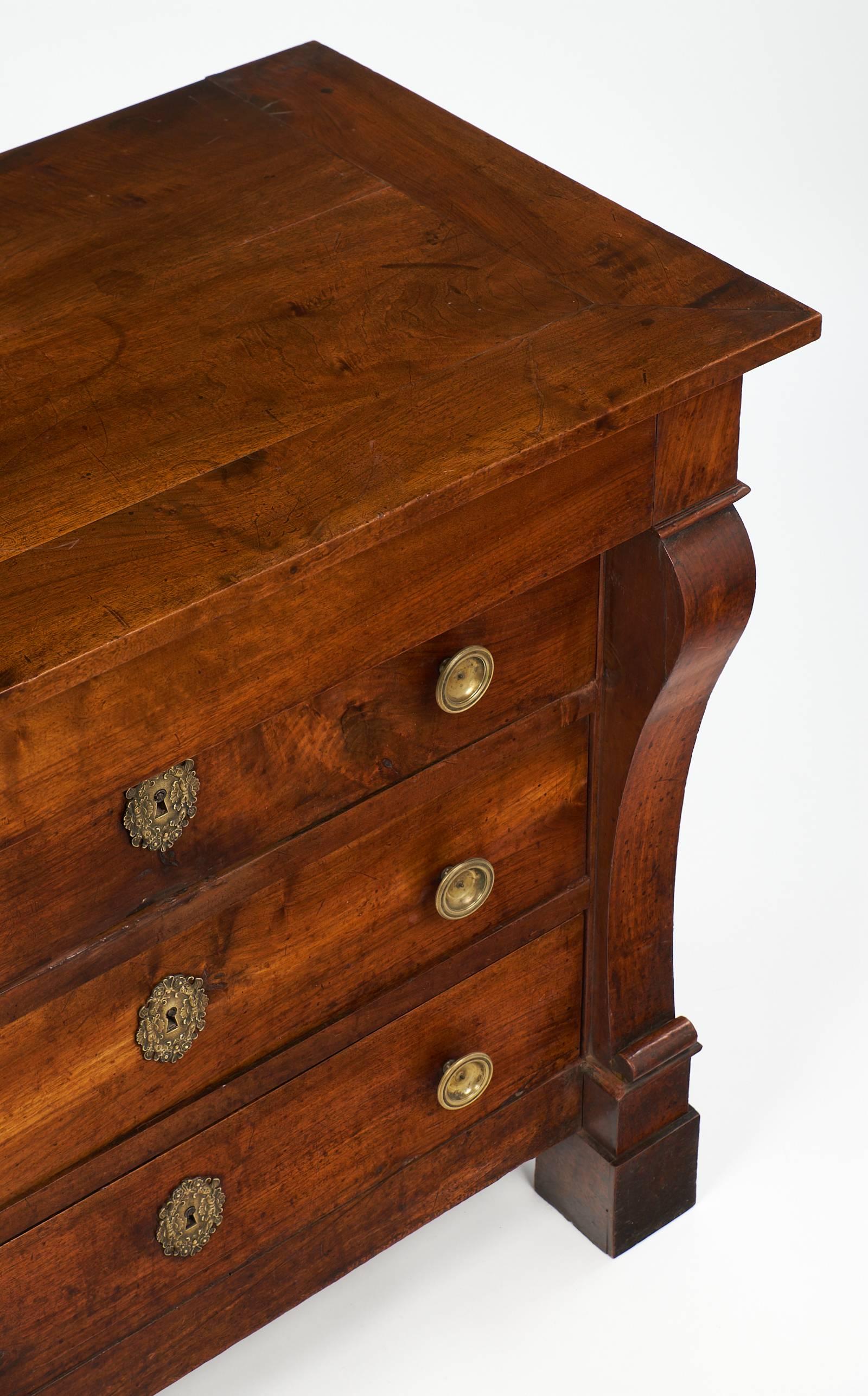 Mid-19th Century Antique French Restauration Period Walnut Chest of Drawers