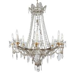 Antique Crystal Chandelier from Genoa