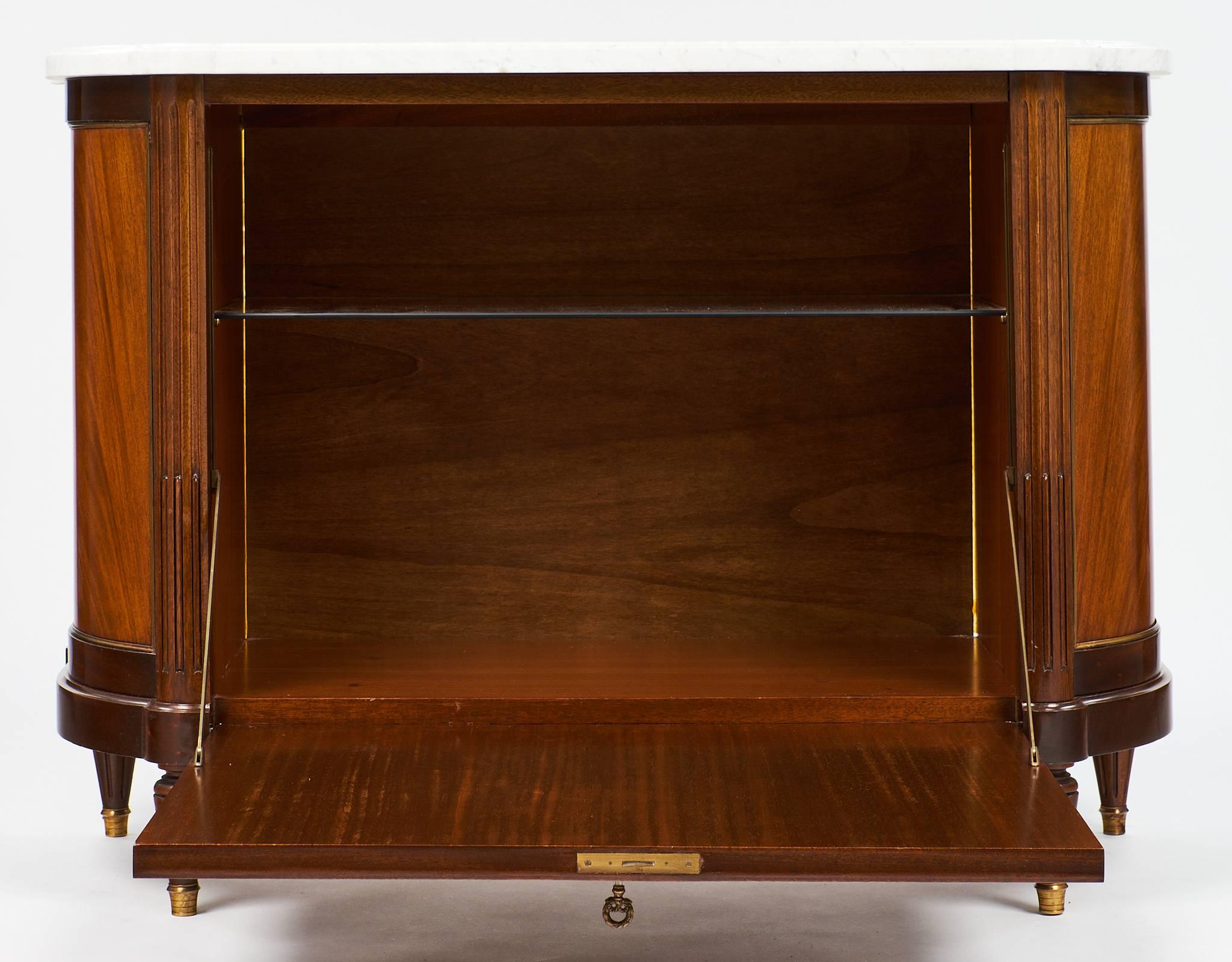 French Louis XVI Style Vintage Cuban Mahogany Bar In Excellent Condition In Austin, TX