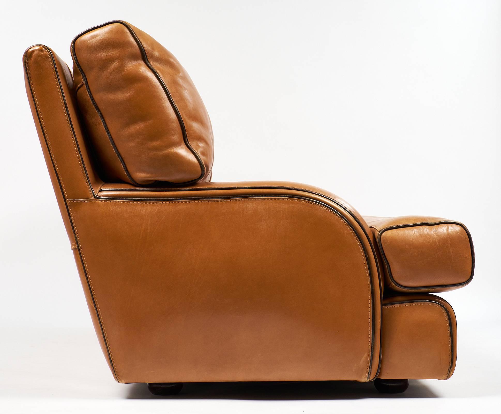 Italian Vintage Baxter Leather Sofa 1