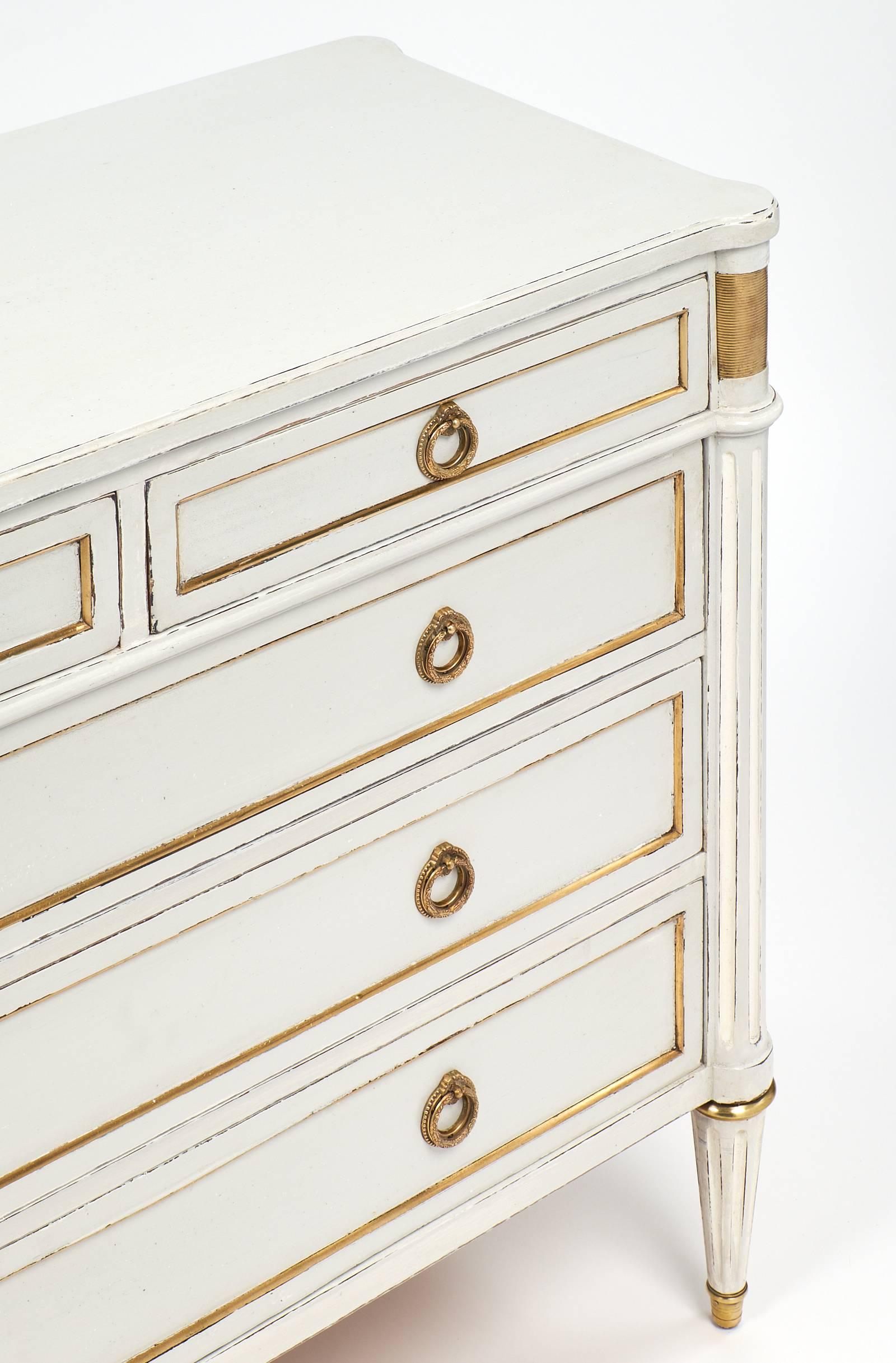 Vintage French Louis XVI Style Painted Chest 1