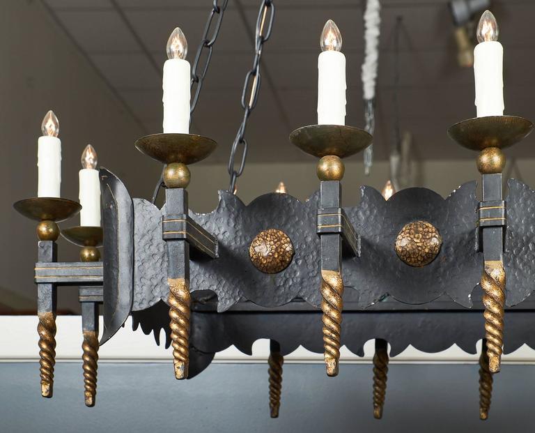 Renaissance Style Antique French Forged Iron Chandelier For At Renaissance Style Antique French Forged Iron Chandelier In Excellent Condition For Austin Tx