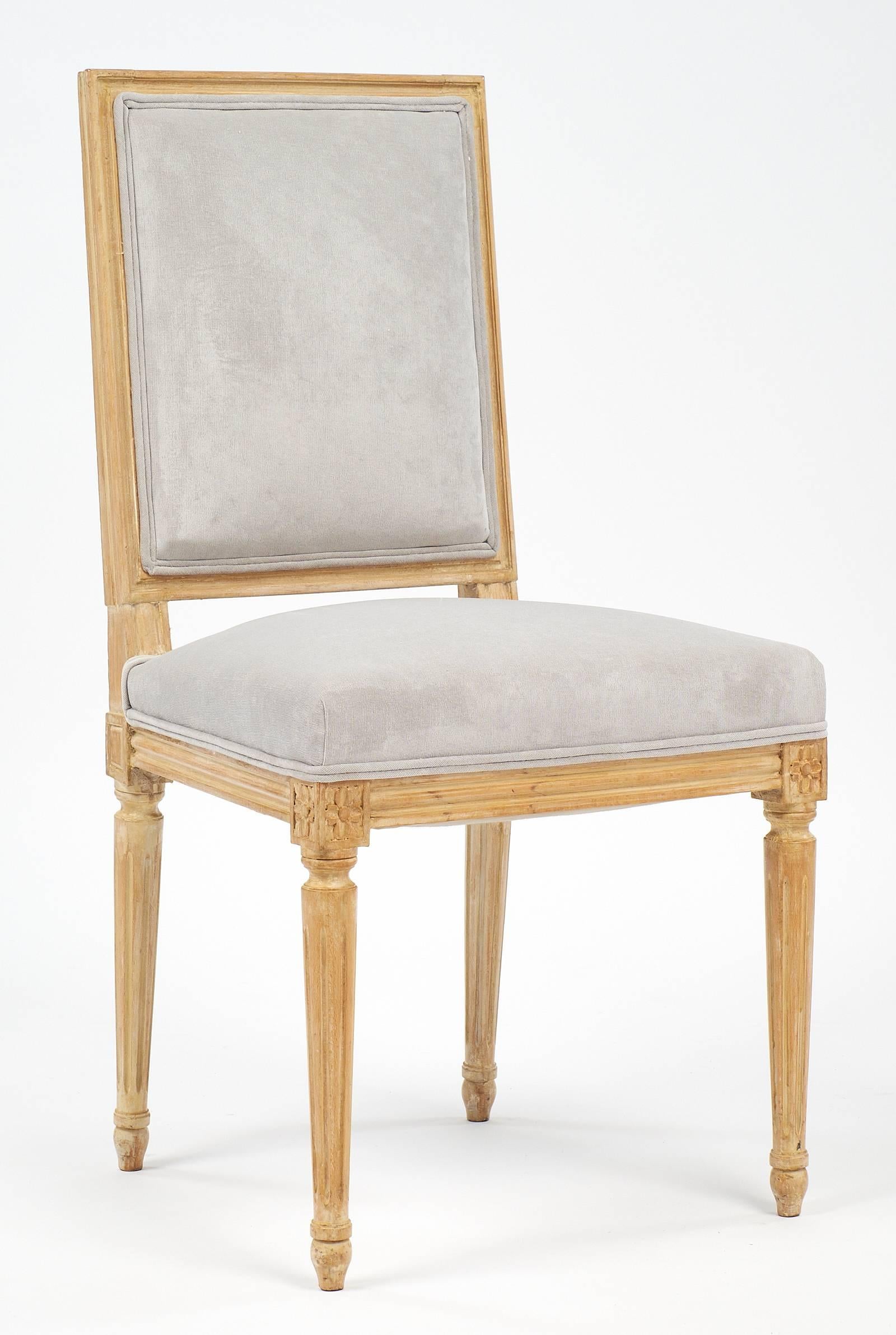 Cerused Set of Louis XVI Style Antique French Dining Chairs
