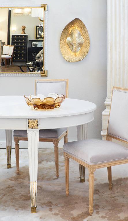 Painted Louis Xvi Style Antique French Dining Table At 1stdibs Wonderful Louis Xvi Style French Antique Dining Room Table With Hand Carved Fluting And Gold