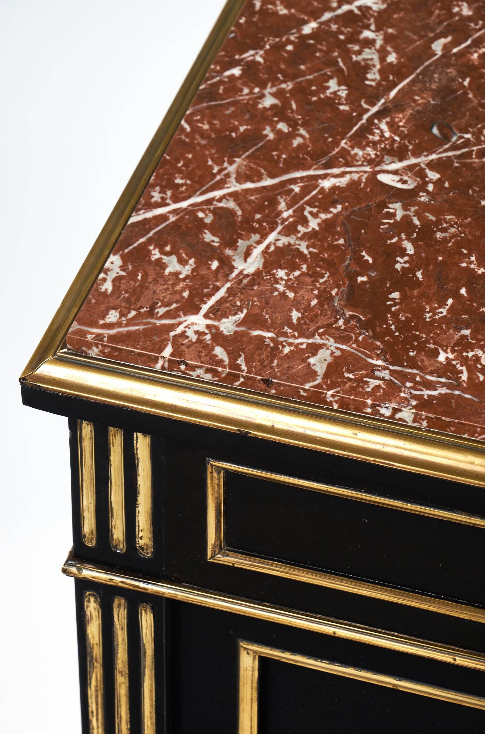 Late 19th Century Rouge Royal Marble Topped Napoleon III Buffet
