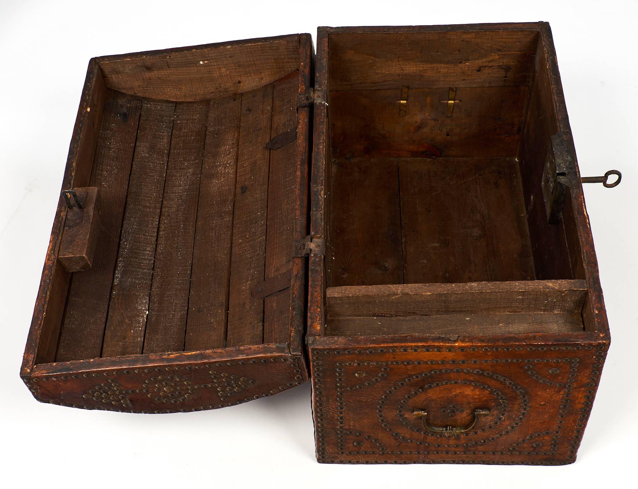 Napoleon III Period 19th Century French Leather Box 1