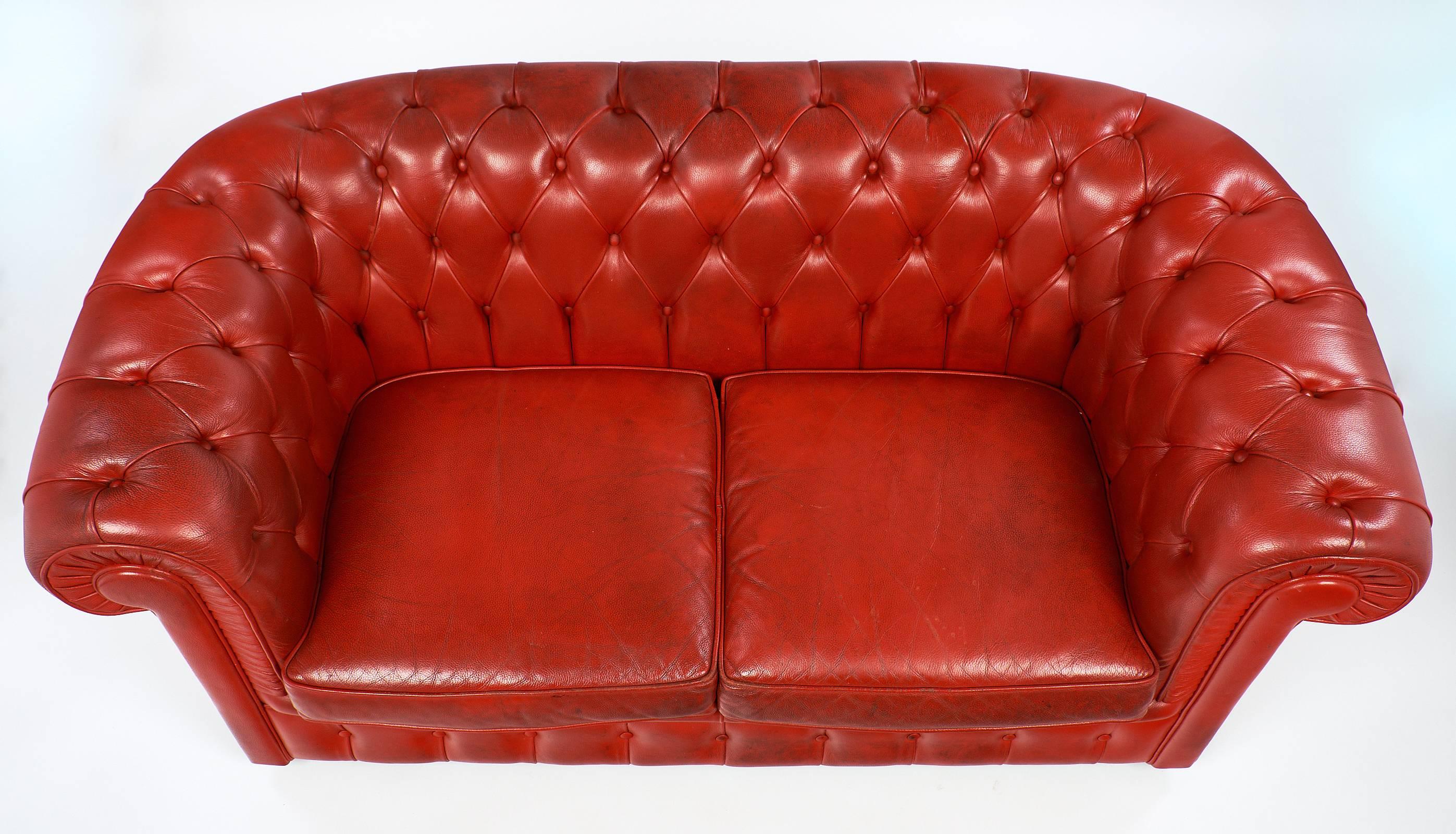 vintage red couch