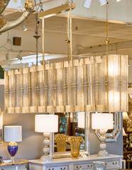 Murano "Scavo" Glass and Brass Chandelier