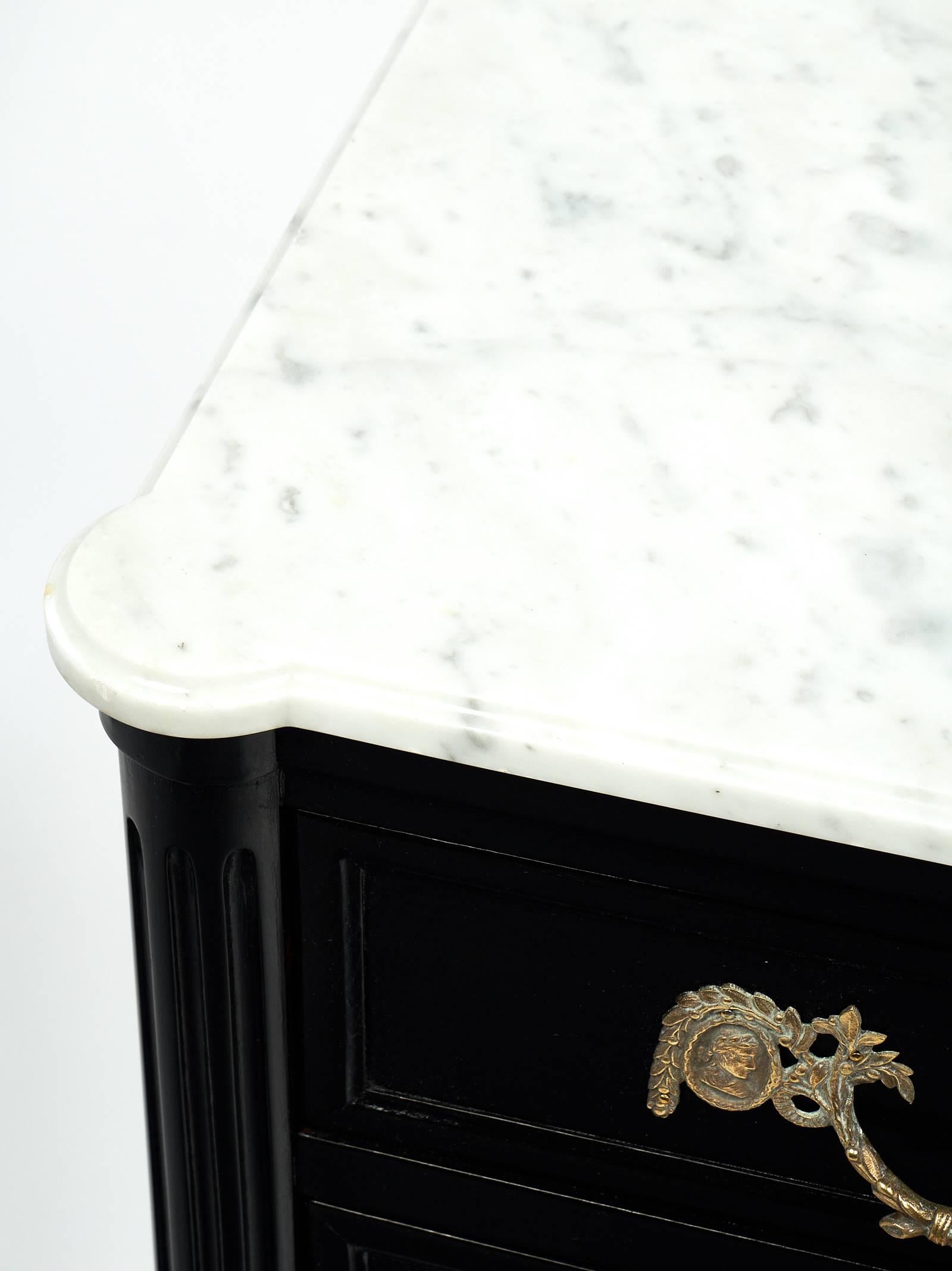 Late 19th Century French Antique Louis XVI Style Chest with Marble Top