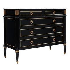 Marble-Topped Louis XVI Style Antique French Chest