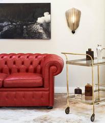 Vintage English Red Chesterfield Sofa