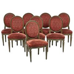 Louis XVI Style Antique French Medallion Back Chairs