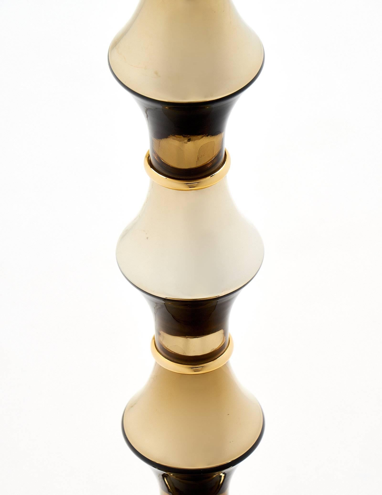Lampen aus verspiegeltem Muranoglas in Gold, Paar (21. Jahrhundert und zeitgenössisch) im Angebot
