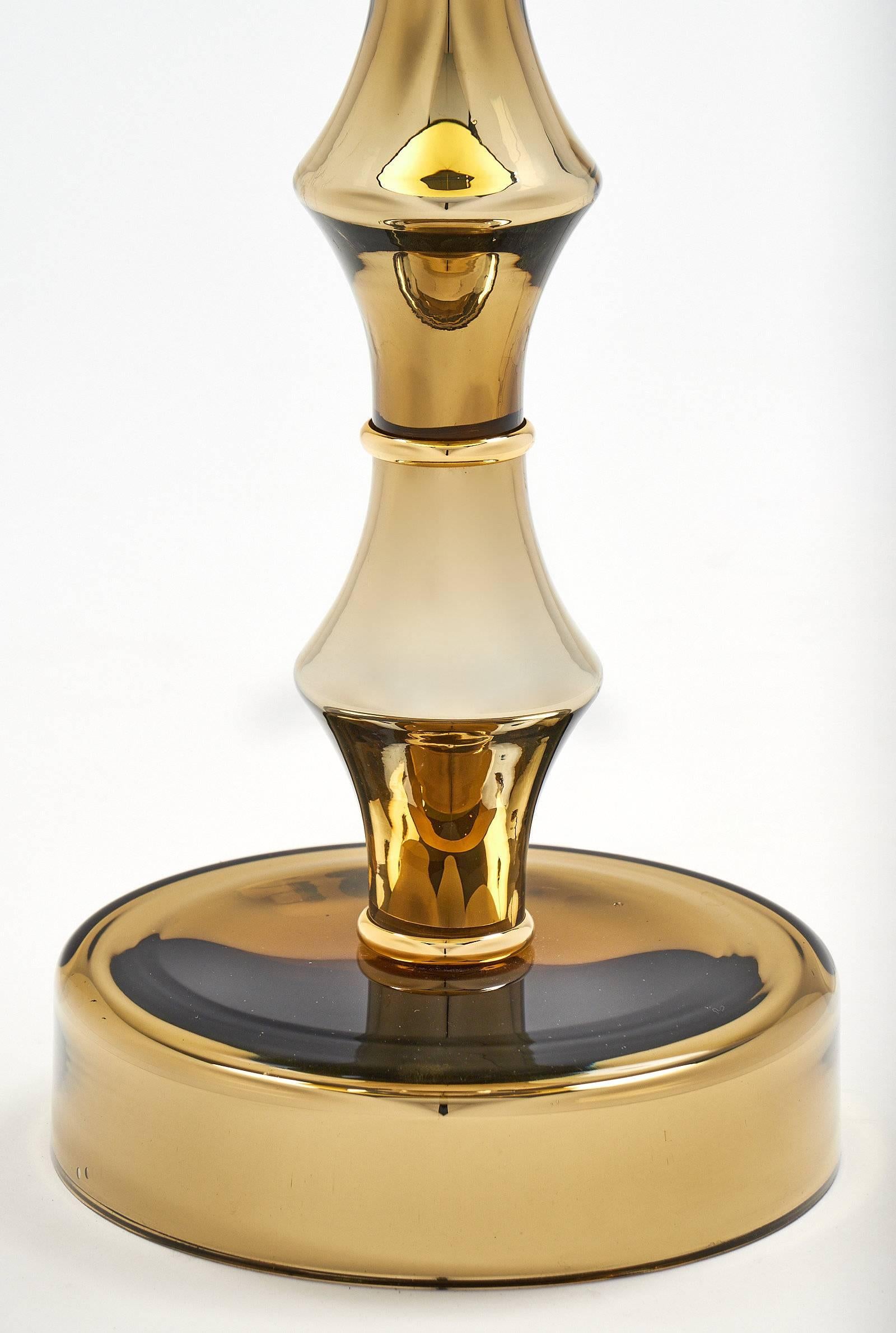 Lampen aus verspiegeltem Muranoglas in Gold, Paar im Angebot 2