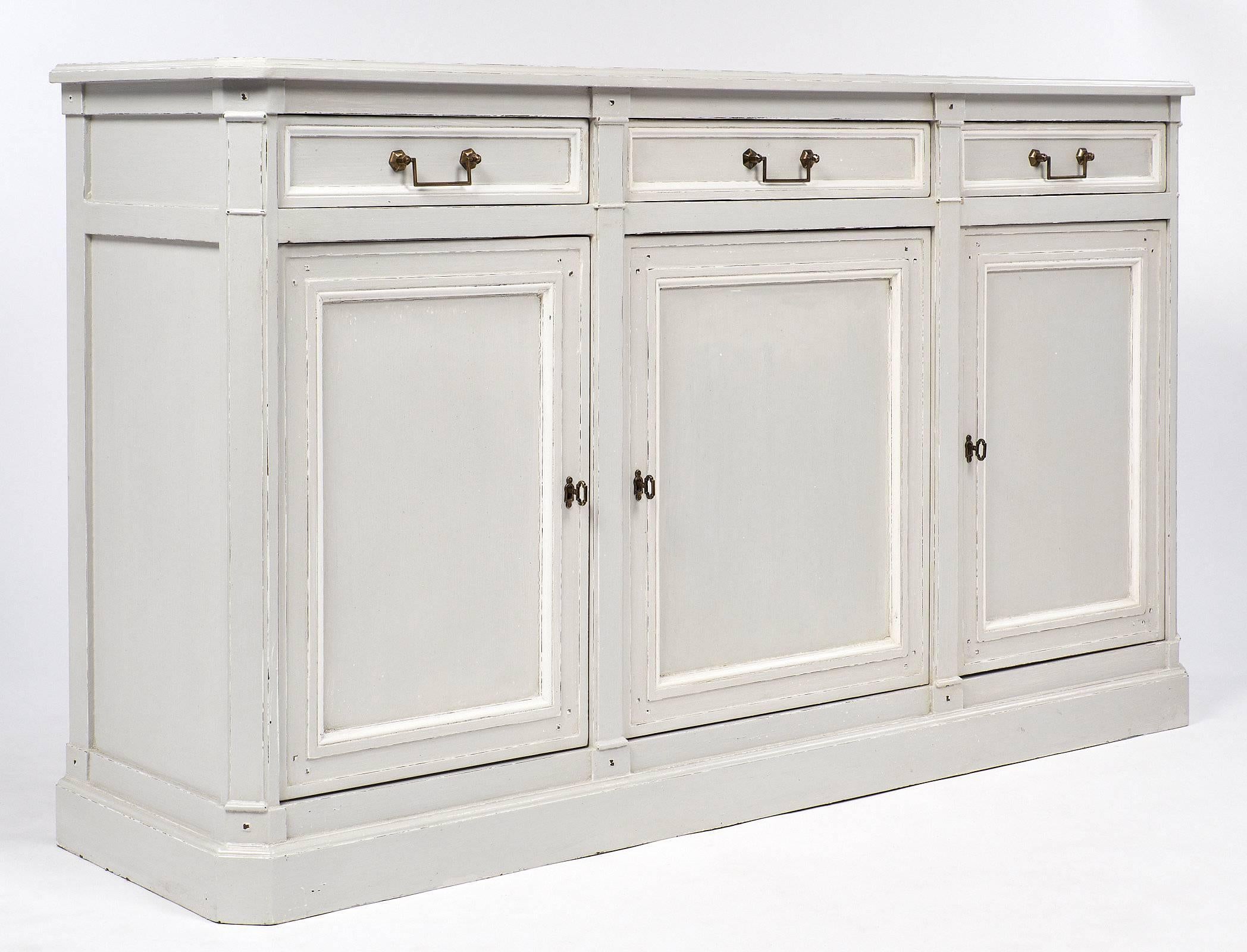 Vintage French Louis Philippe Style Painted Buffet In Excellent Condition In Austin, TX