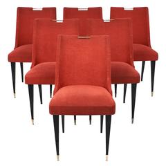 Set of Six Mid-Century French Retro Barrel Chairs