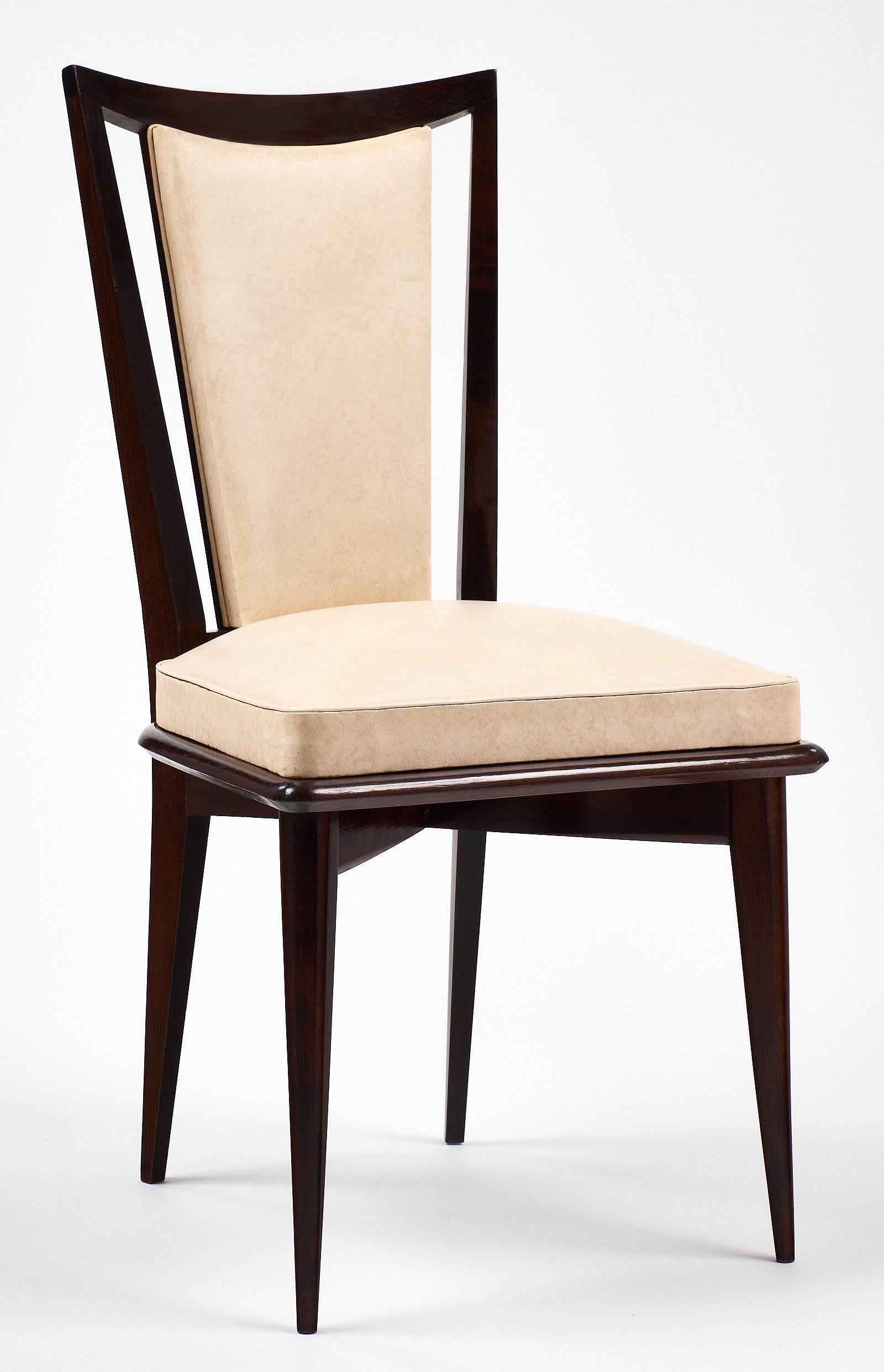 Set of Six Mid-Century Modern French Dining Chairs In Good Condition In Austin, TX