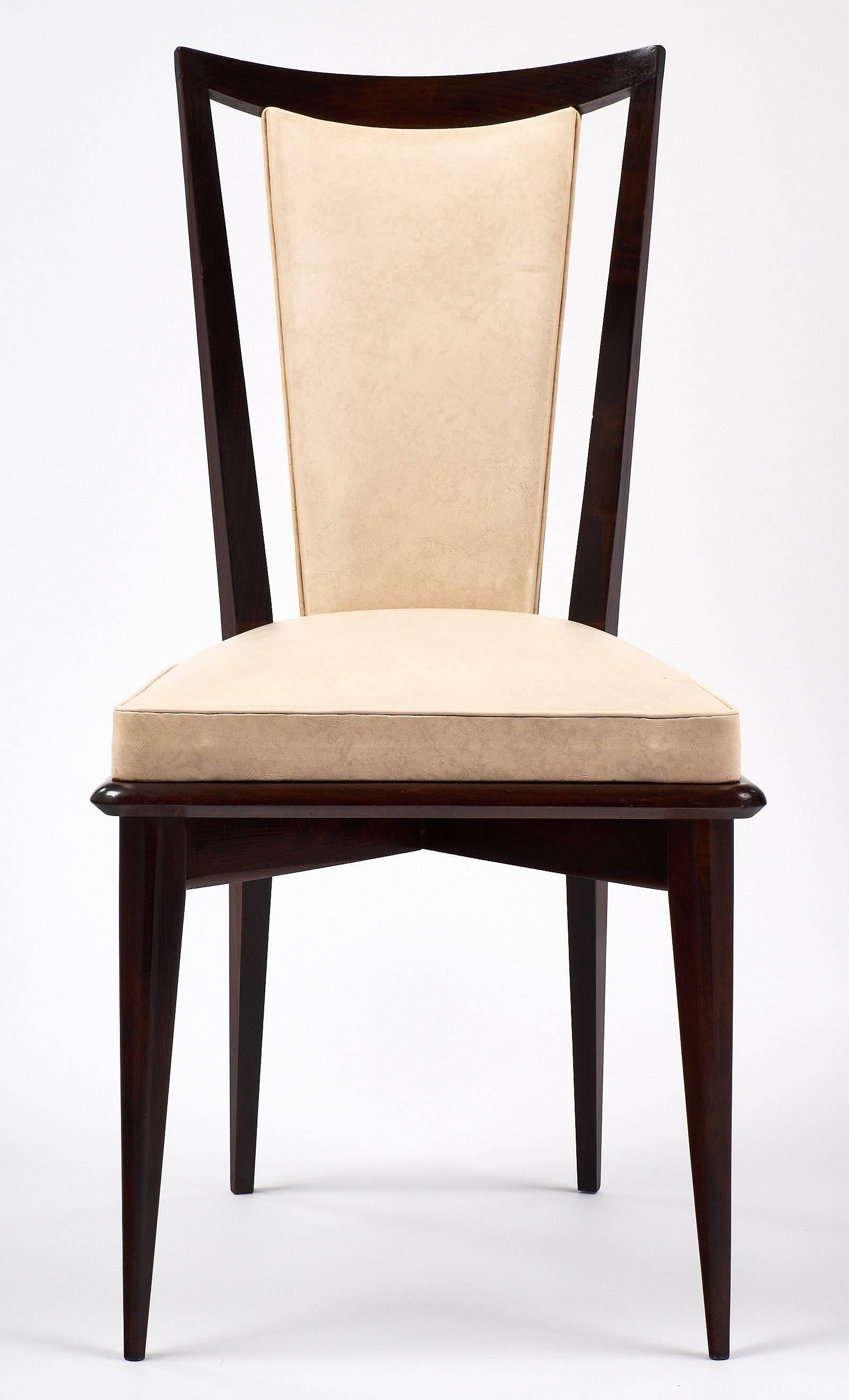 Mid-20th Century Set of Six Mid-Century Modern French Dining Chairs