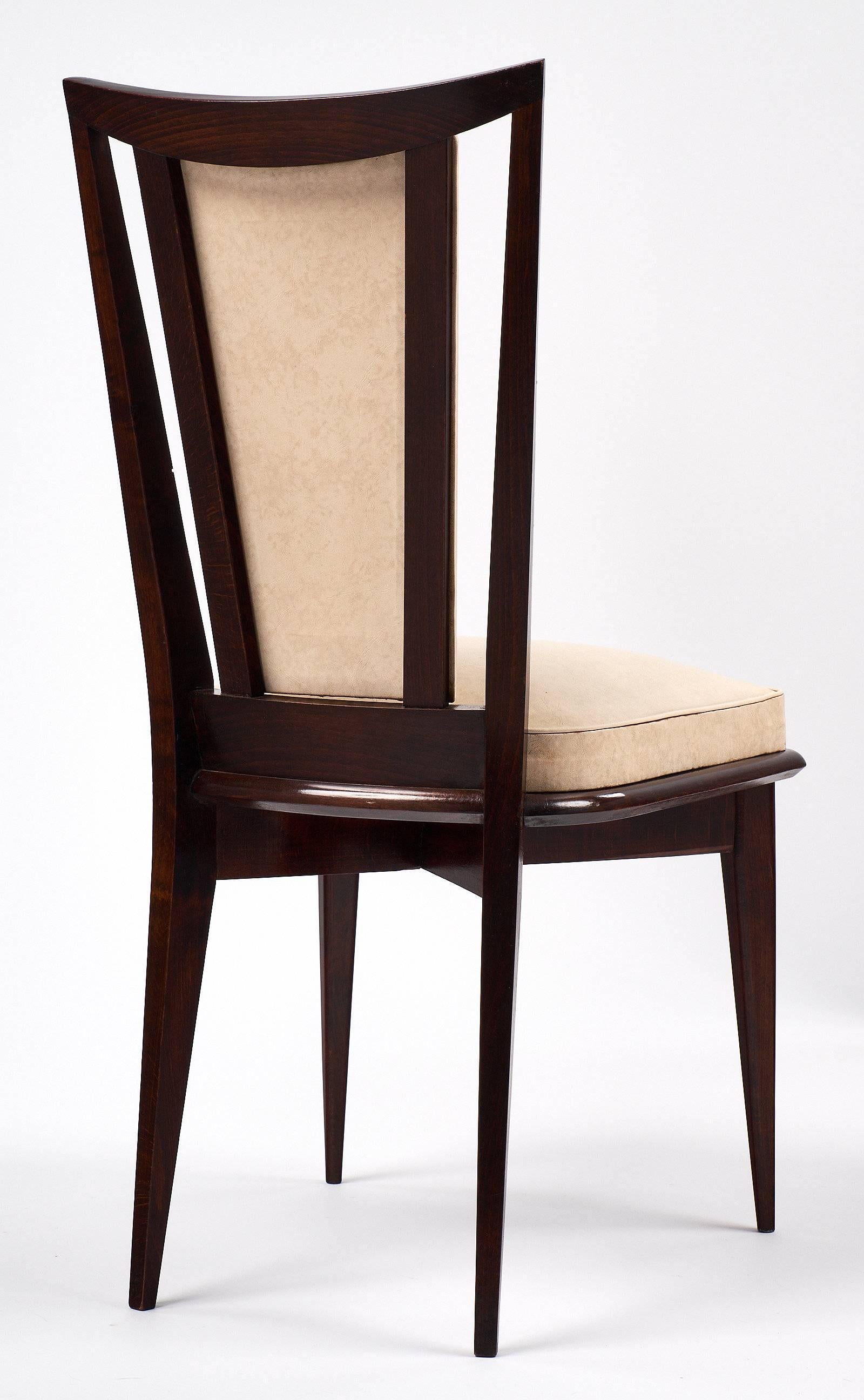 Set of Six Mid-Century Modern French Dining Chairs 4