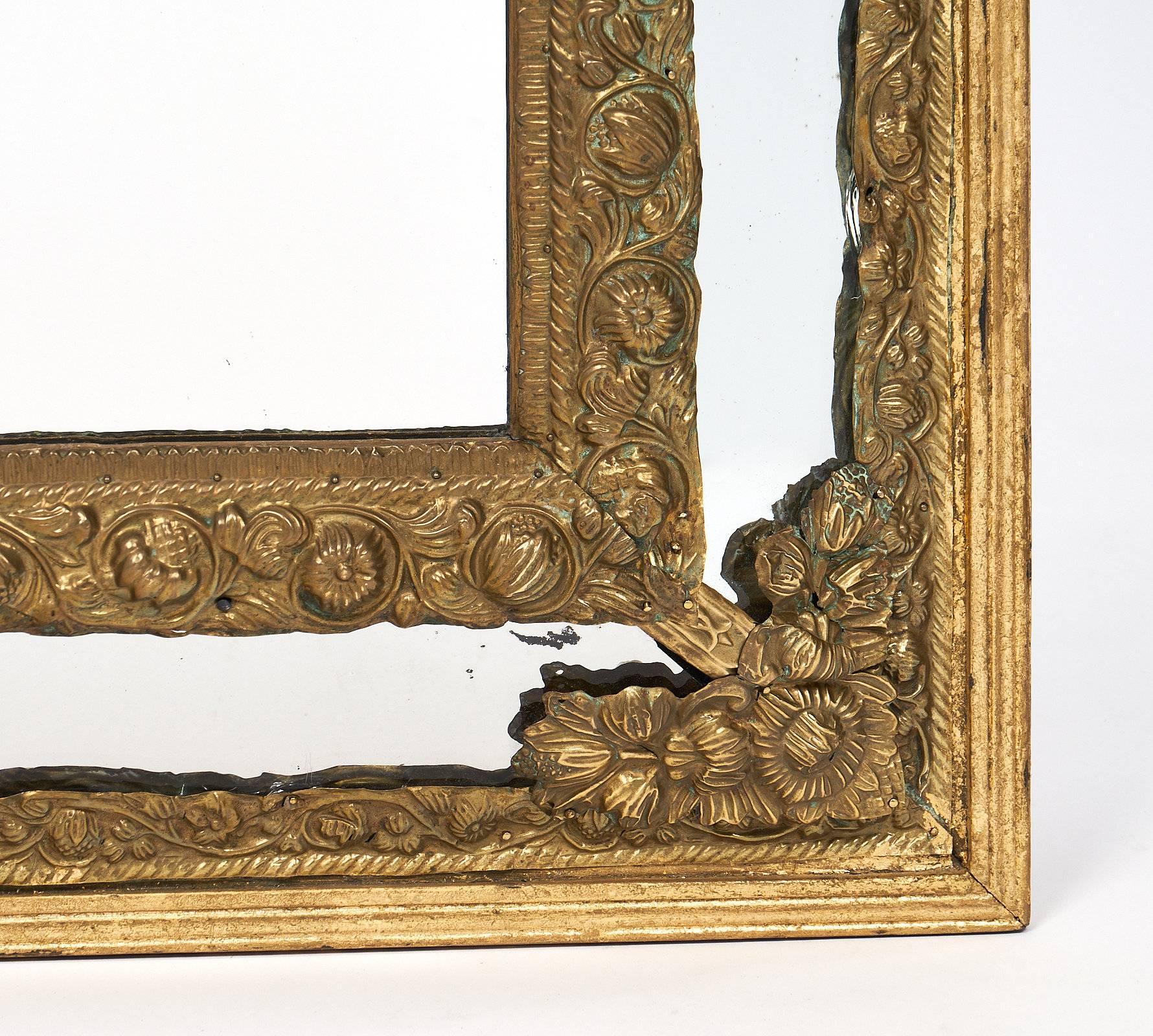 Brass Embossed Napoleon III Period Mirror 3