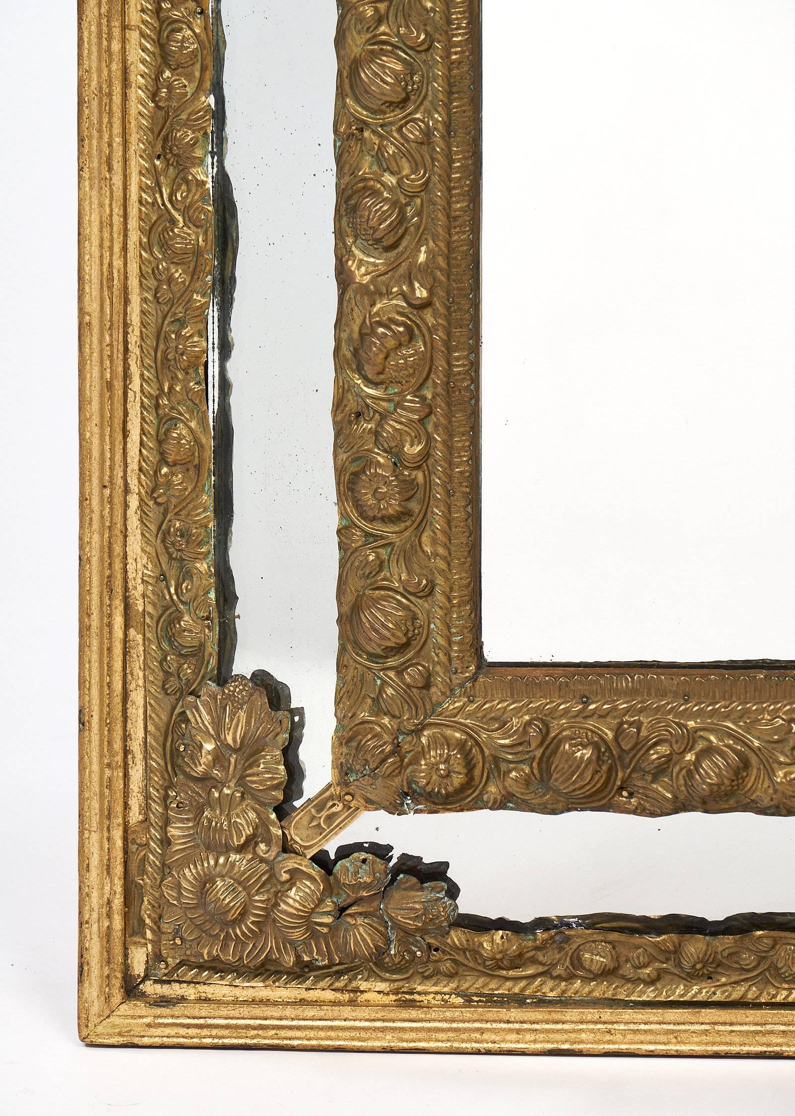 Brass Embossed Napoleon III Period Mirror 4