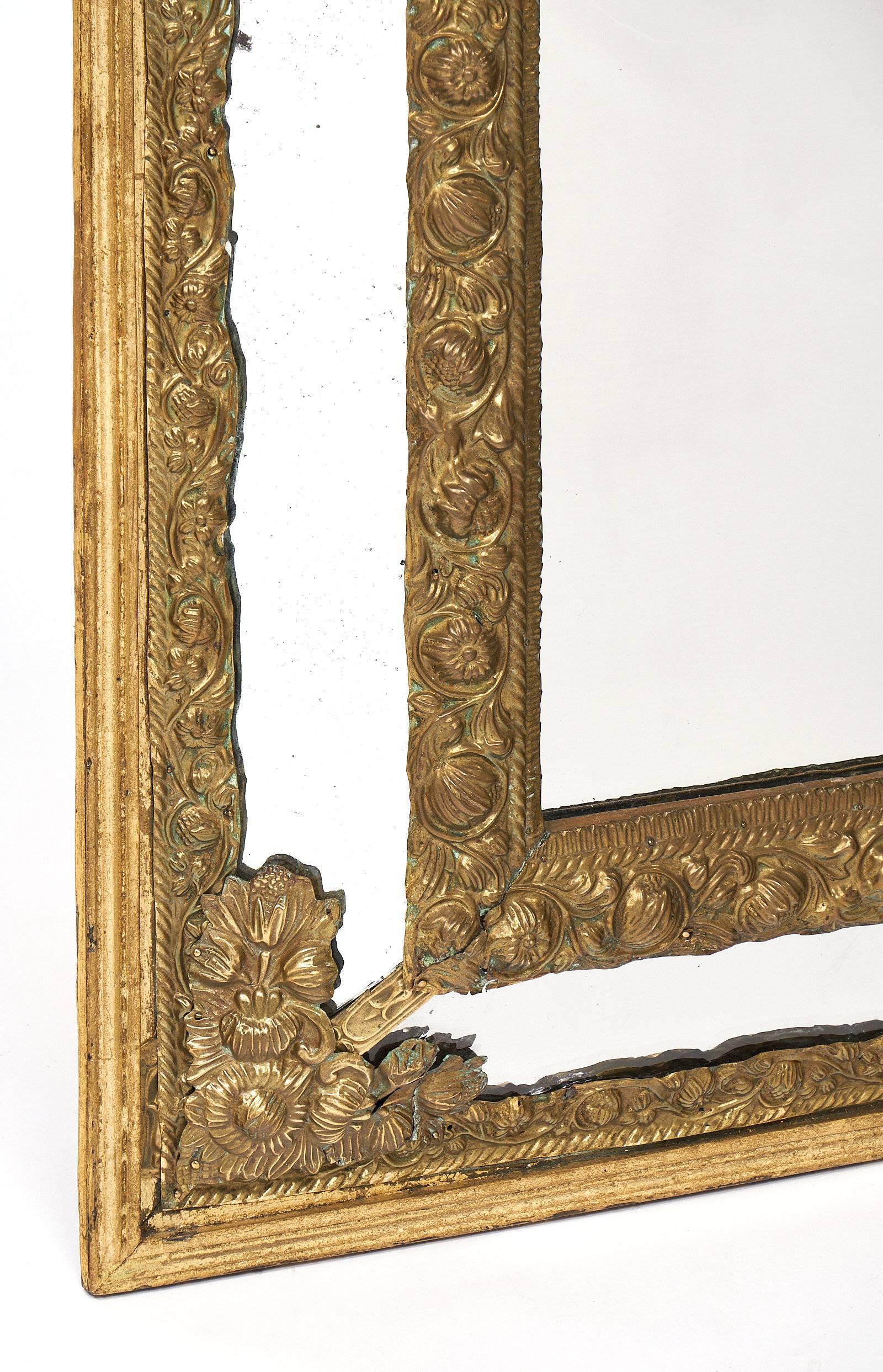 Brass Embossed Napoleon III Period Mirror 5
