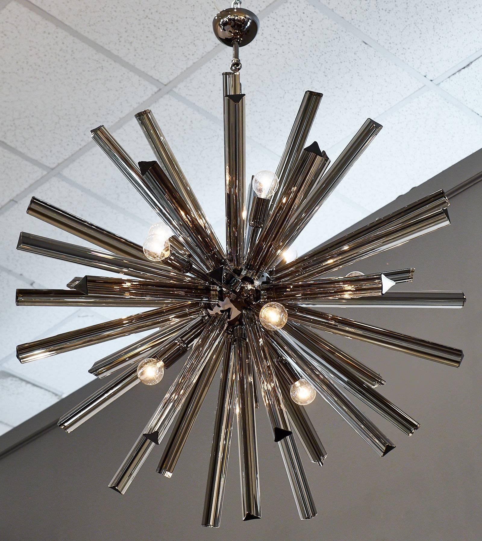 Wonderful sputnik Murano chandelier with multiple smoked 