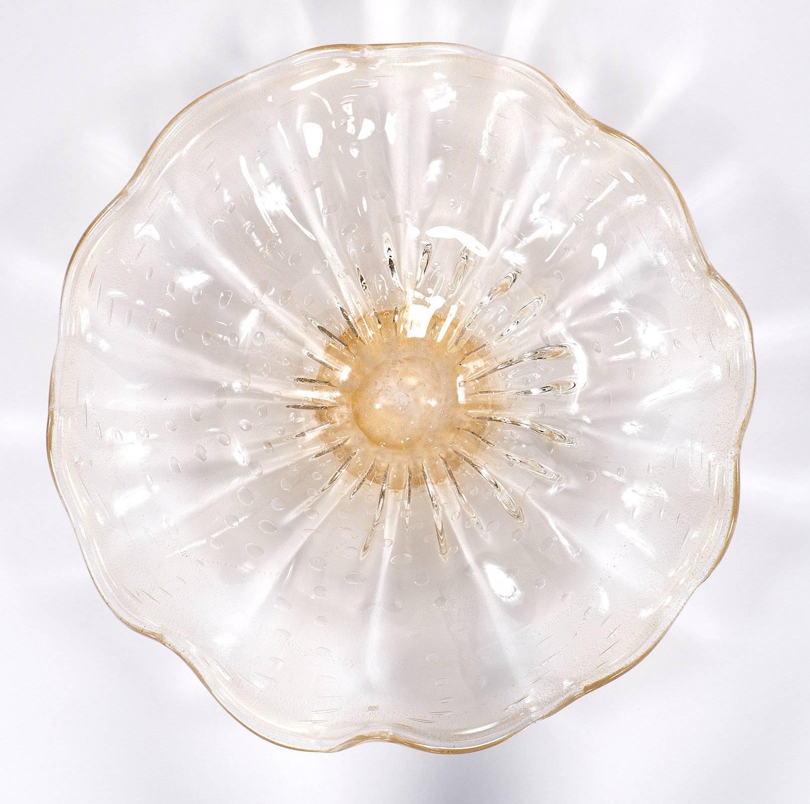 Gold Fused Italian Murano Glass Bowl 3