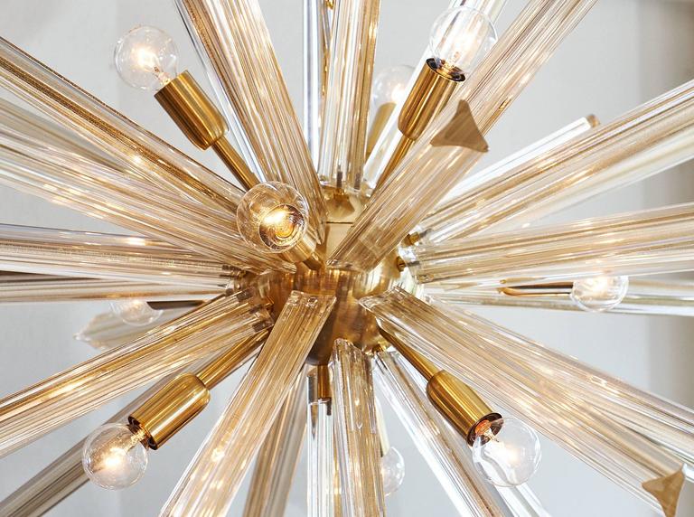 Gold Italian Murano Glass Sputnik Chandelier
