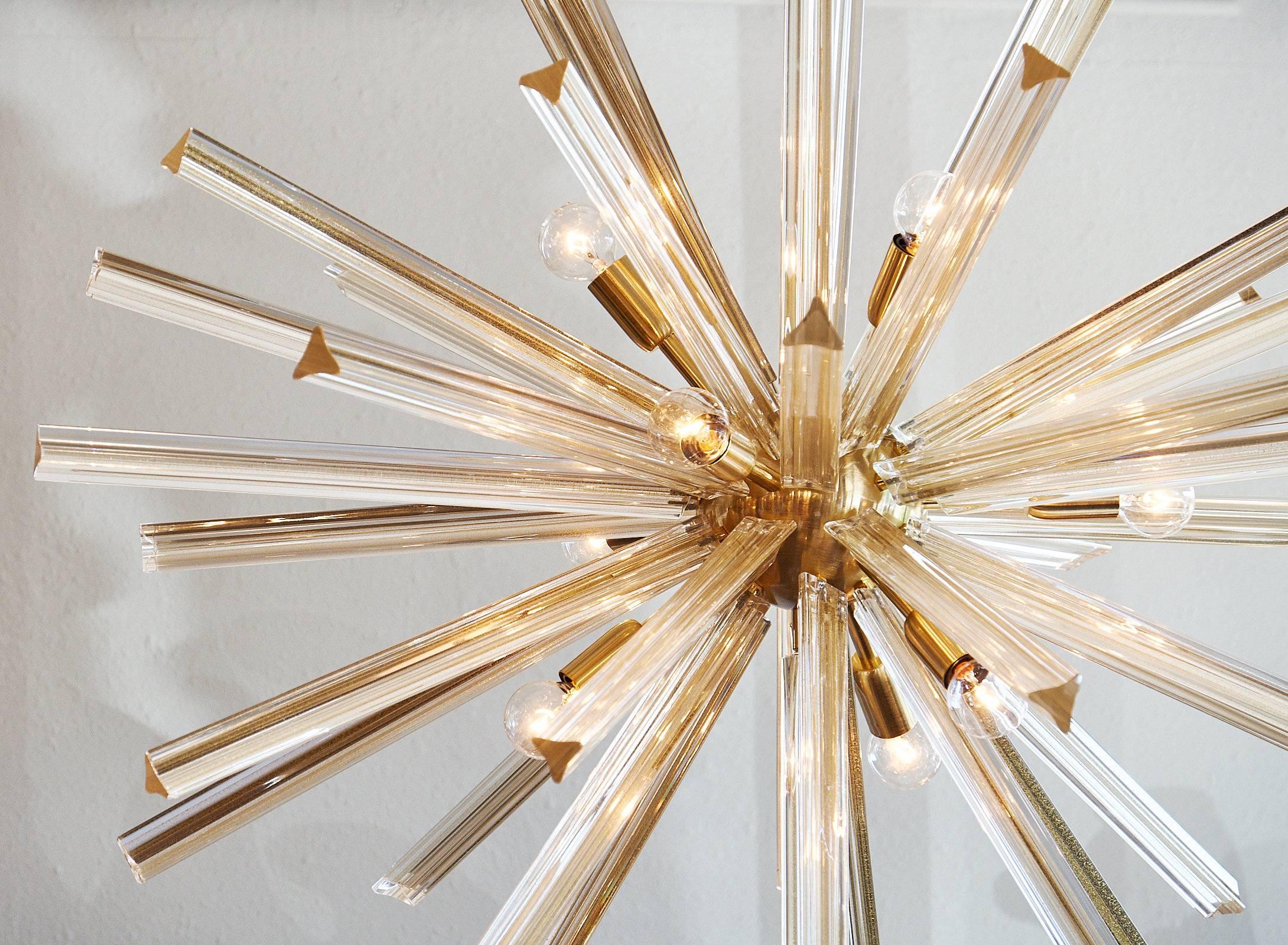 Modern Gold Italian Murano Glass Sputnik Chandelier For Sale